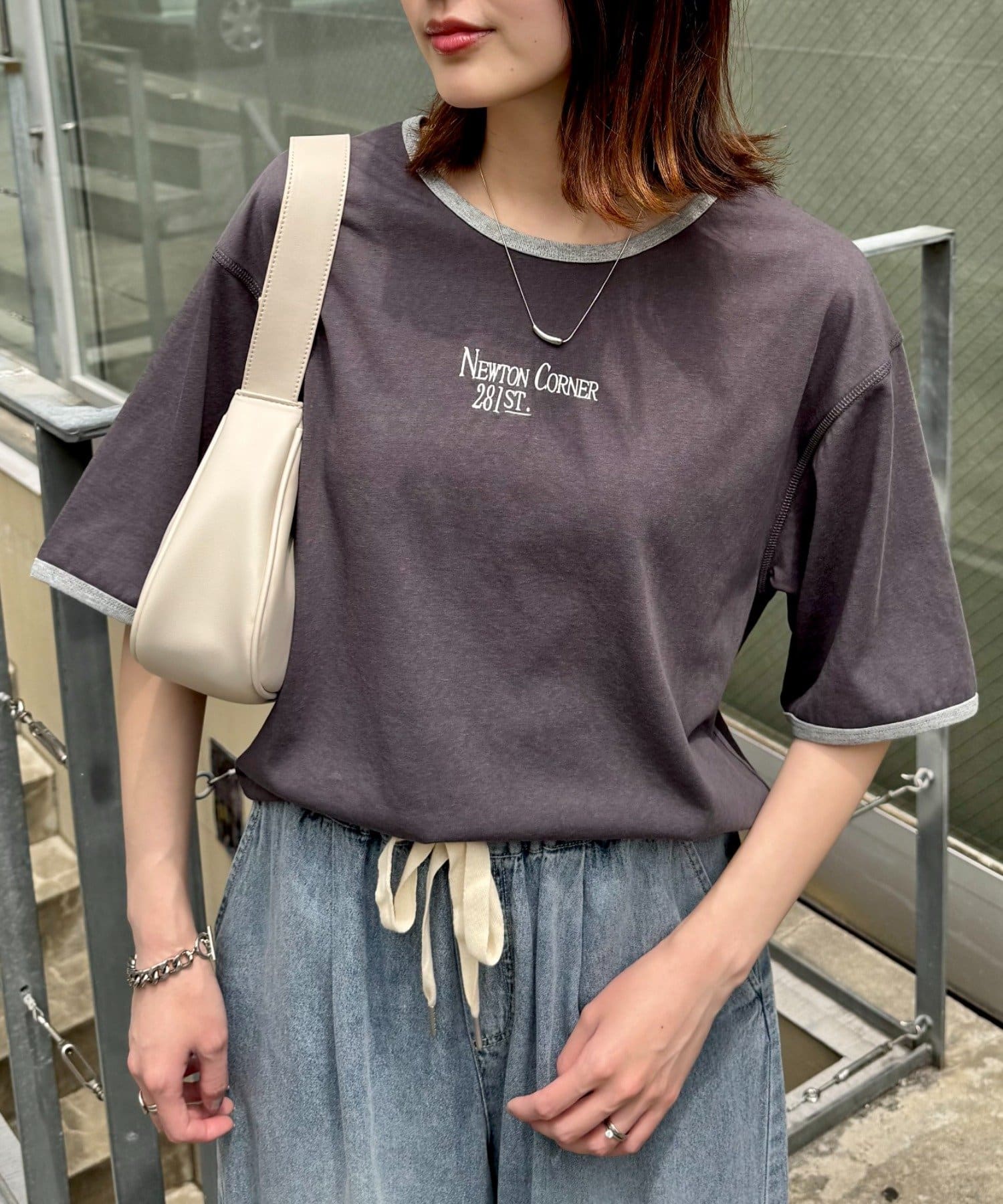 CIAOPANIC TYPY(チャオパニックティピー) シアースラブロゴ刺繍リンガーTee