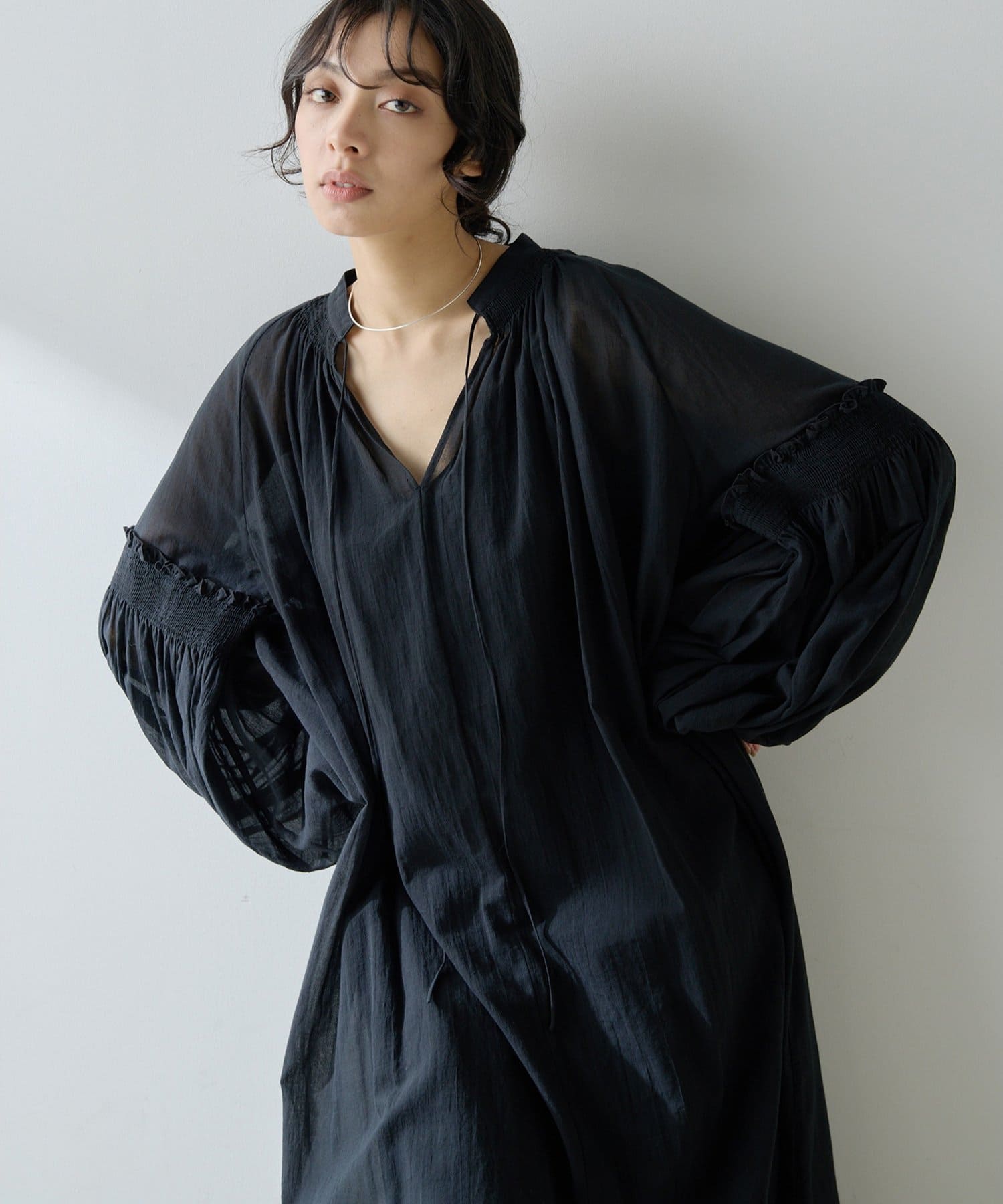 Whim Gazette(ウィム ガゼット) コットンシフォンワンピース