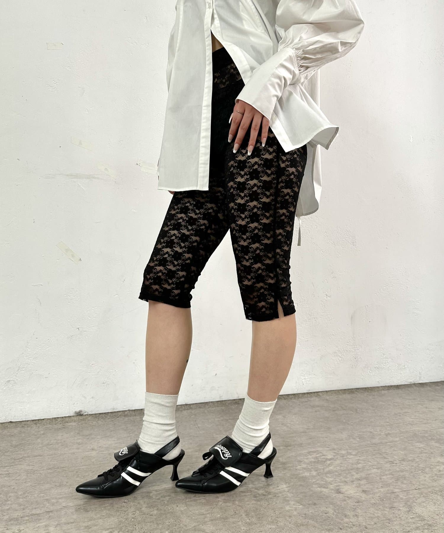 OUTLET(アウトレット) 【WHO'S WHO gallery】レースバイカーパンツ