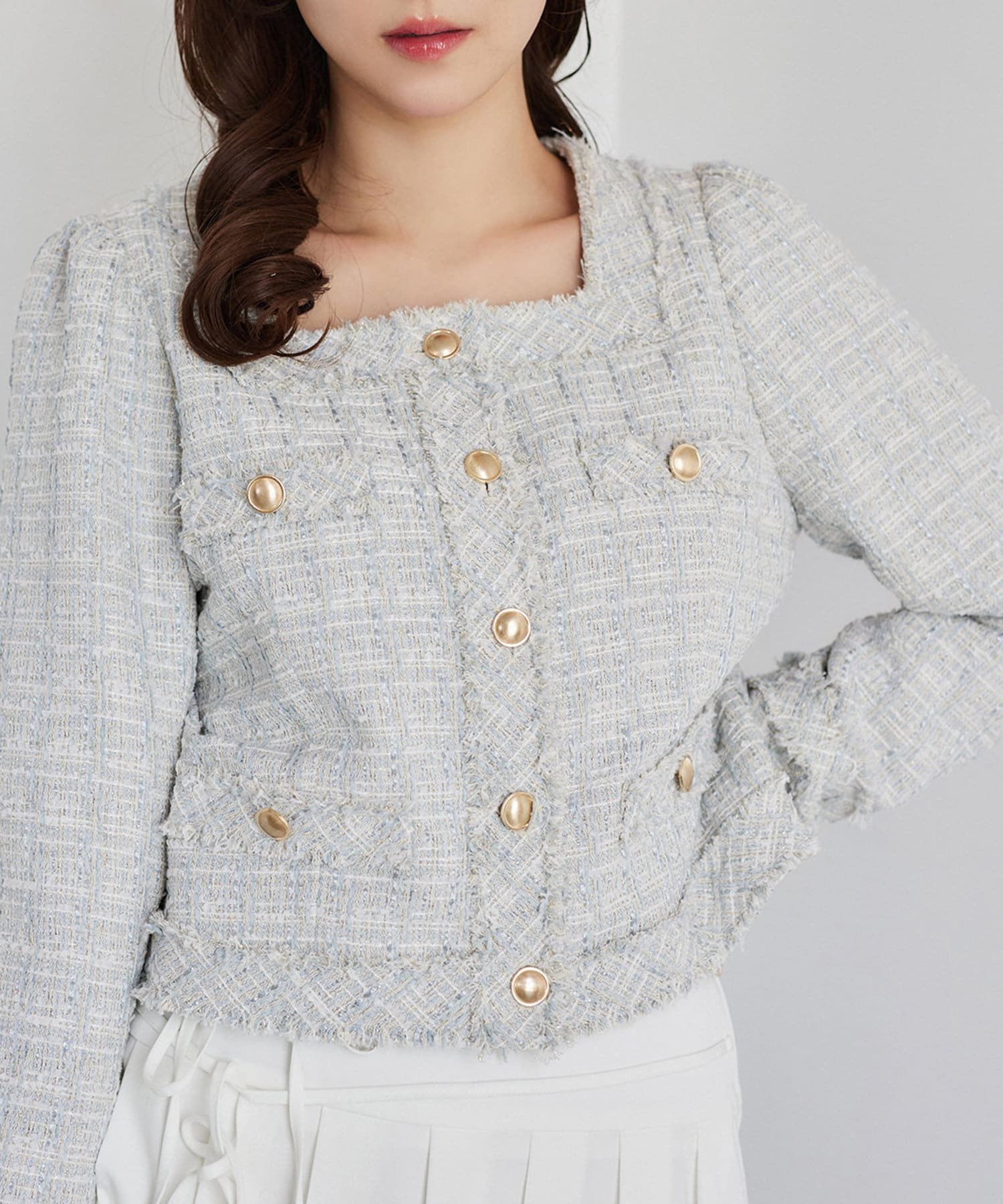 NICE CLAUP / OLIVE des OLIVE OUTLET(ナイスクラップ  / オリーブ デ オリーブ アウトレット) 【one after another】ツイードジャケット