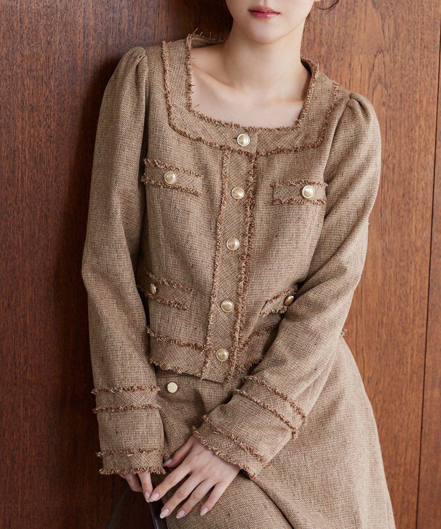 NICE CLAUP / OLIVE des OLIVE OUTLET(ナイスクラップ  / オリーブ デ オリーブ アウトレット) 【one after another】ツイードジャケット