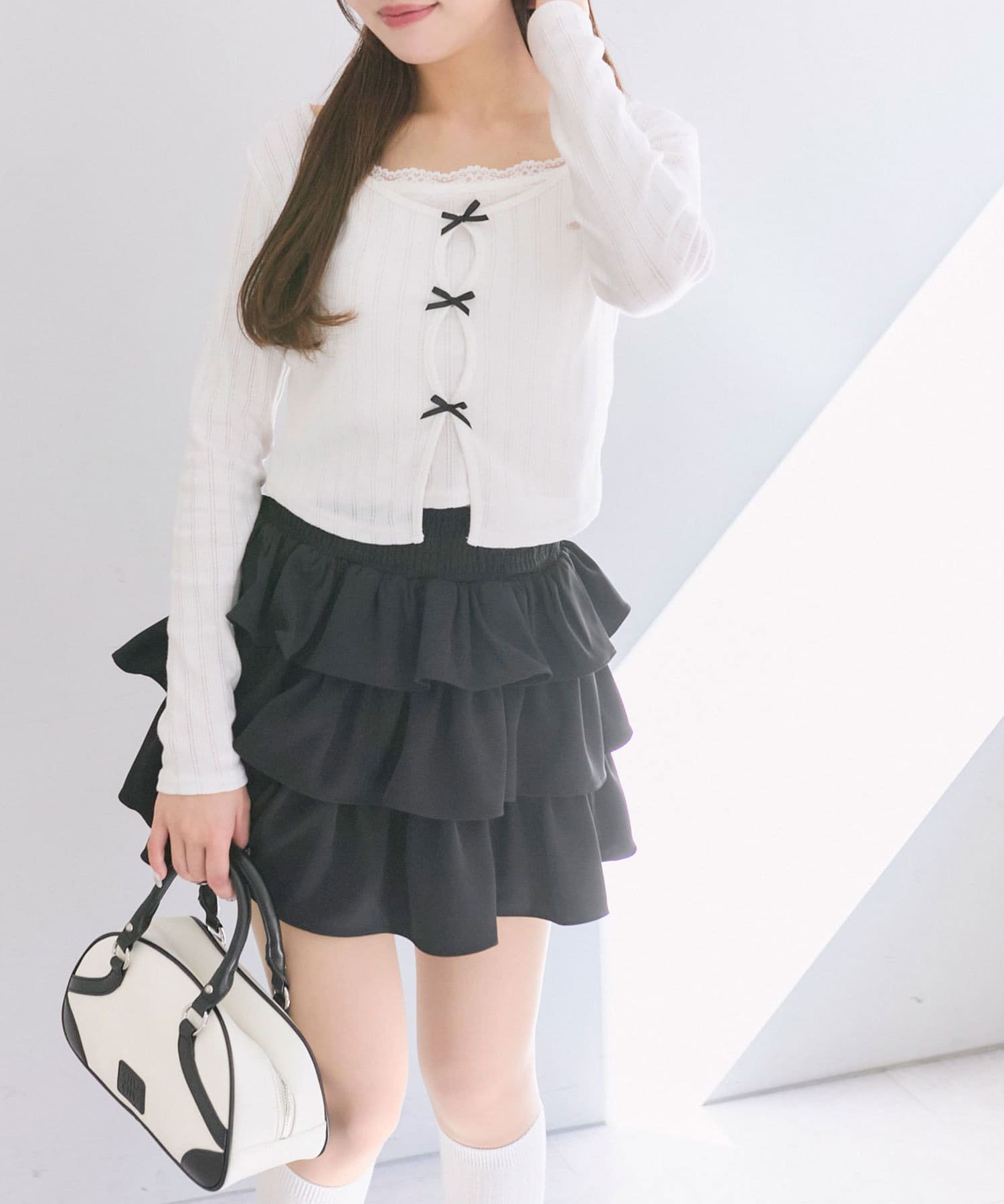 NICE CLAUP / OLIVE des OLIVE OUTLET(ナイスクラップ  / オリーブ デ オリーブ アウトレット) 【OLIVE des OLIVE】ふりふりミニスカート