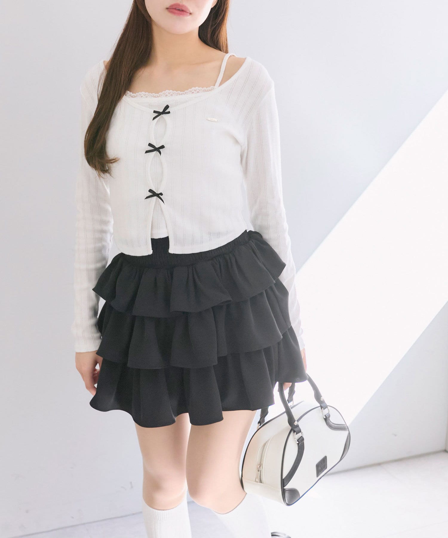 NICE CLAUP / OLIVE des OLIVE OUTLET(ナイスクラップ  / オリーブ デ オリーブ アウトレット) 【OLIVE des OLIVE】ふりふりミニスカート