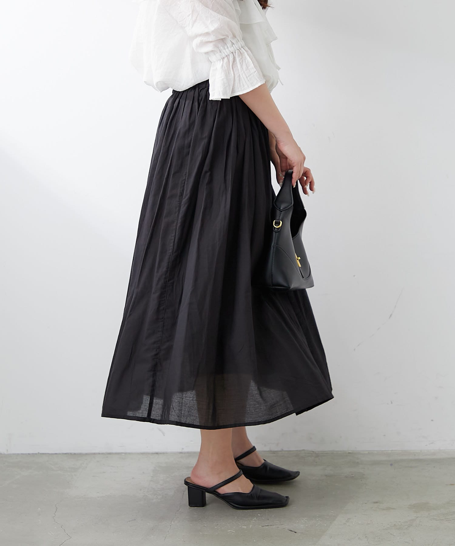 NICE CLAUP / OLIVE des OLIVE OUTLET(ナイスクラップ  / オリーブ デ オリーブ アウトレット) 軽やかに揺れる【RMAF】【NAO】インドコットン使用カラーフレアスカート