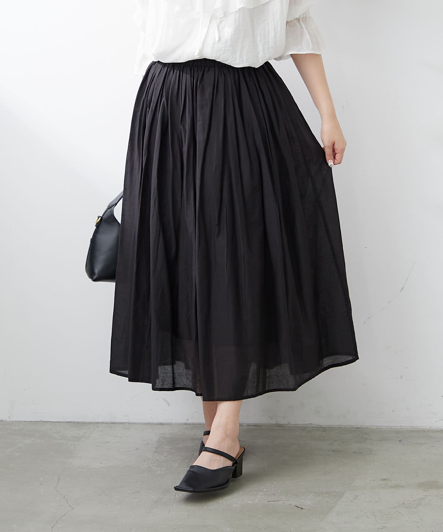 NICE CLAUP / OLIVE des OLIVE OUTLET(ナイスクラップ  / オリーブ デ オリーブ アウトレット) 軽やかに揺れる【RMAF】【NAO】インドコットン使用カラーフレアスカート