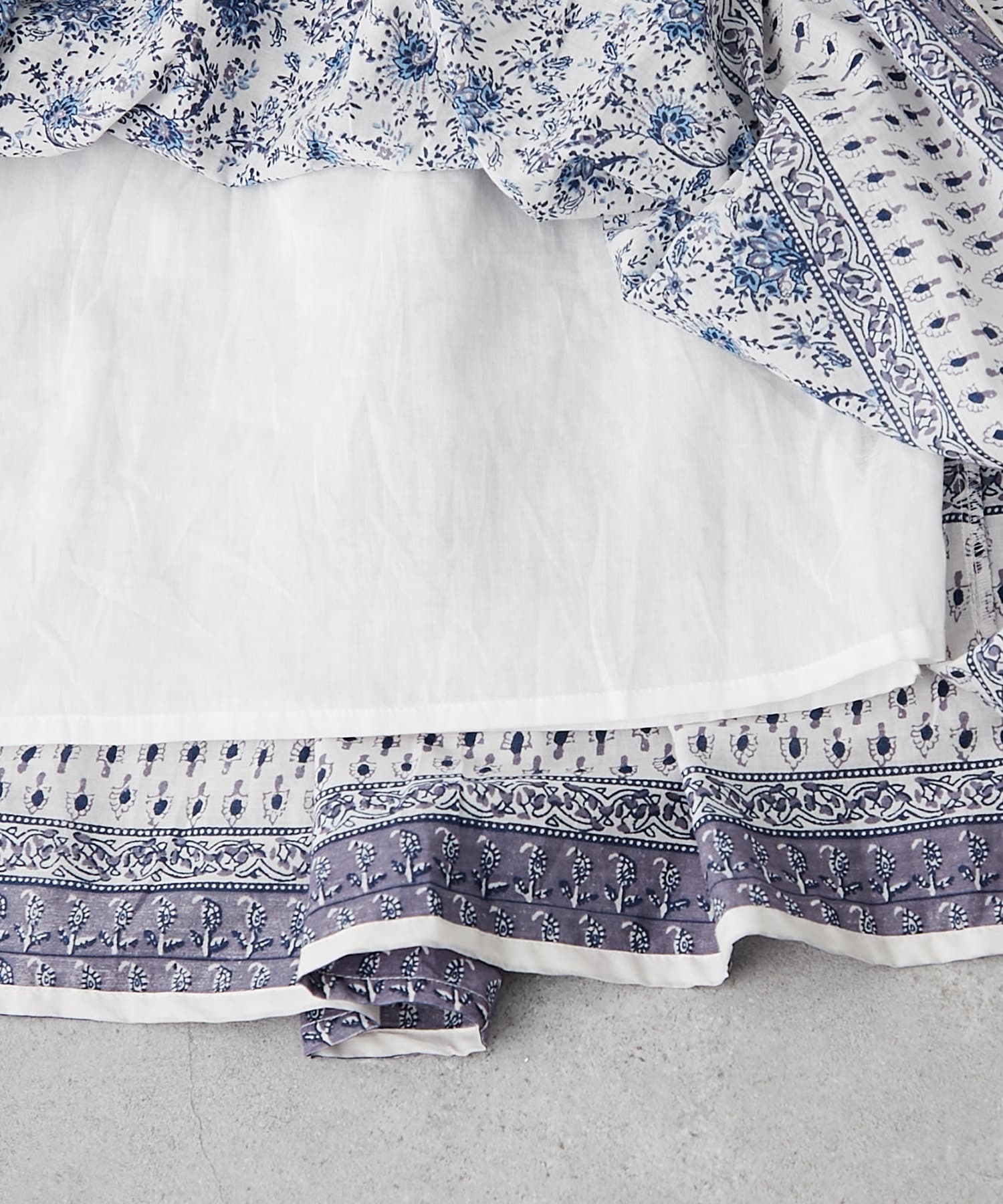 NICE CLAUP / OLIVE des OLIVE OUTLET(ナイスクラップ  / オリーブ デ オリーブ アウトレット) サマームード漂う【RMAF】【NAO】インドコットン総柄フレアスカート