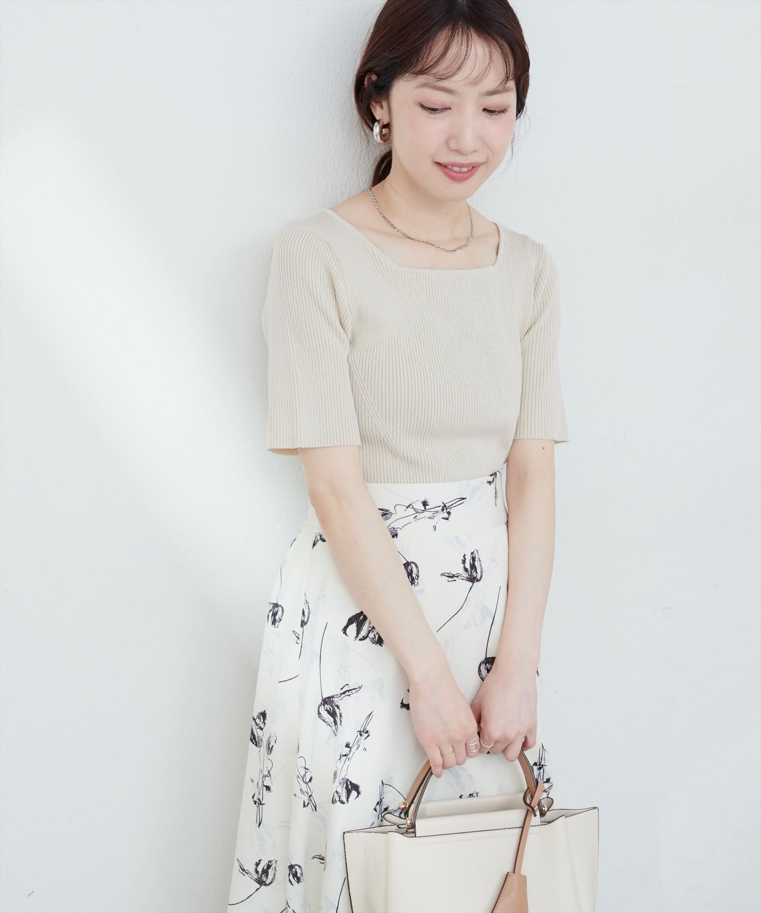 natural couture(ナチュラルクチュール) 【ako】前後2WAYリブニットプルオーバー