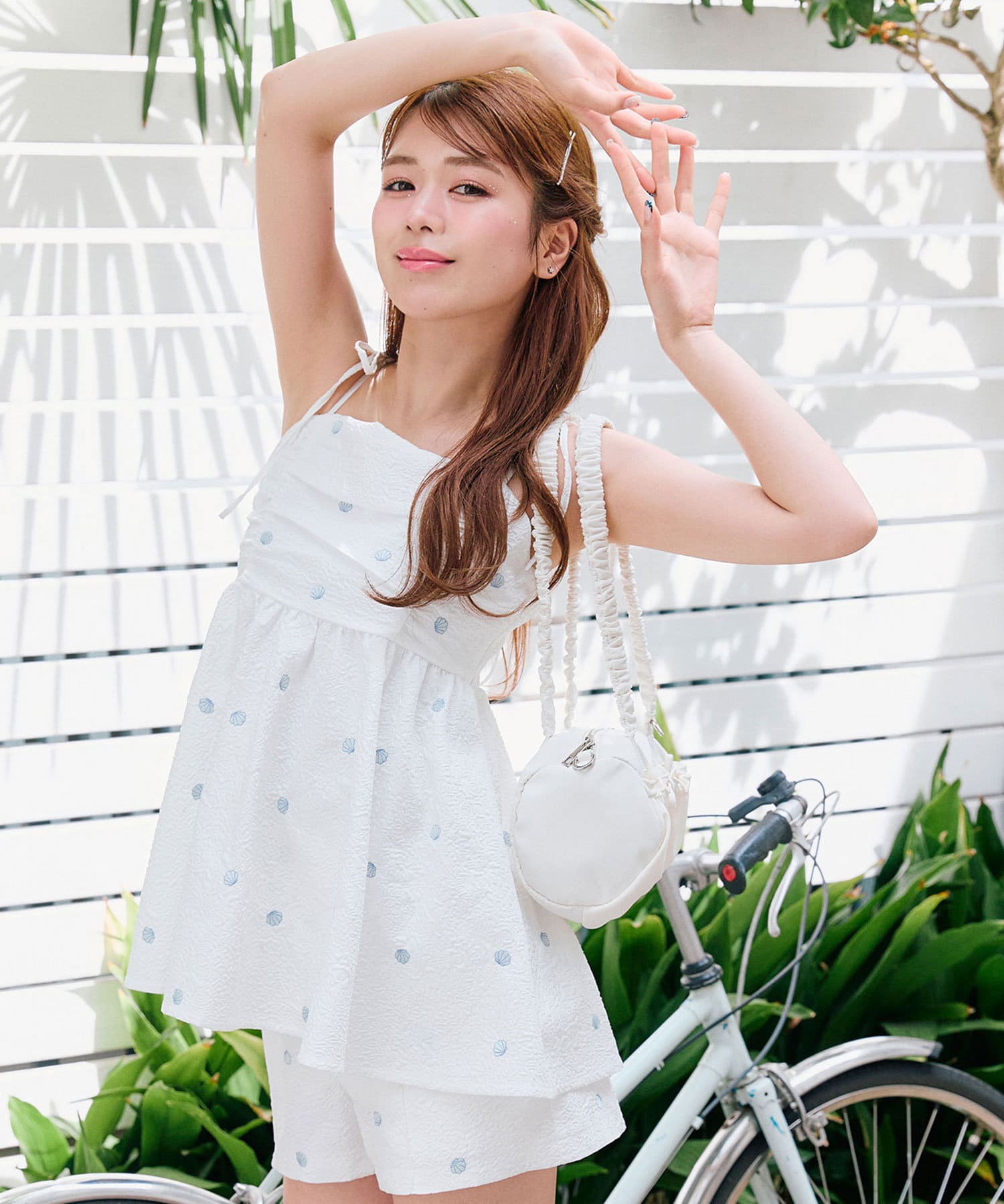 OLIVE des OLIVE(オリーブ デ オリーブ) 【shell Collection】シェル柄　キャミチュニック