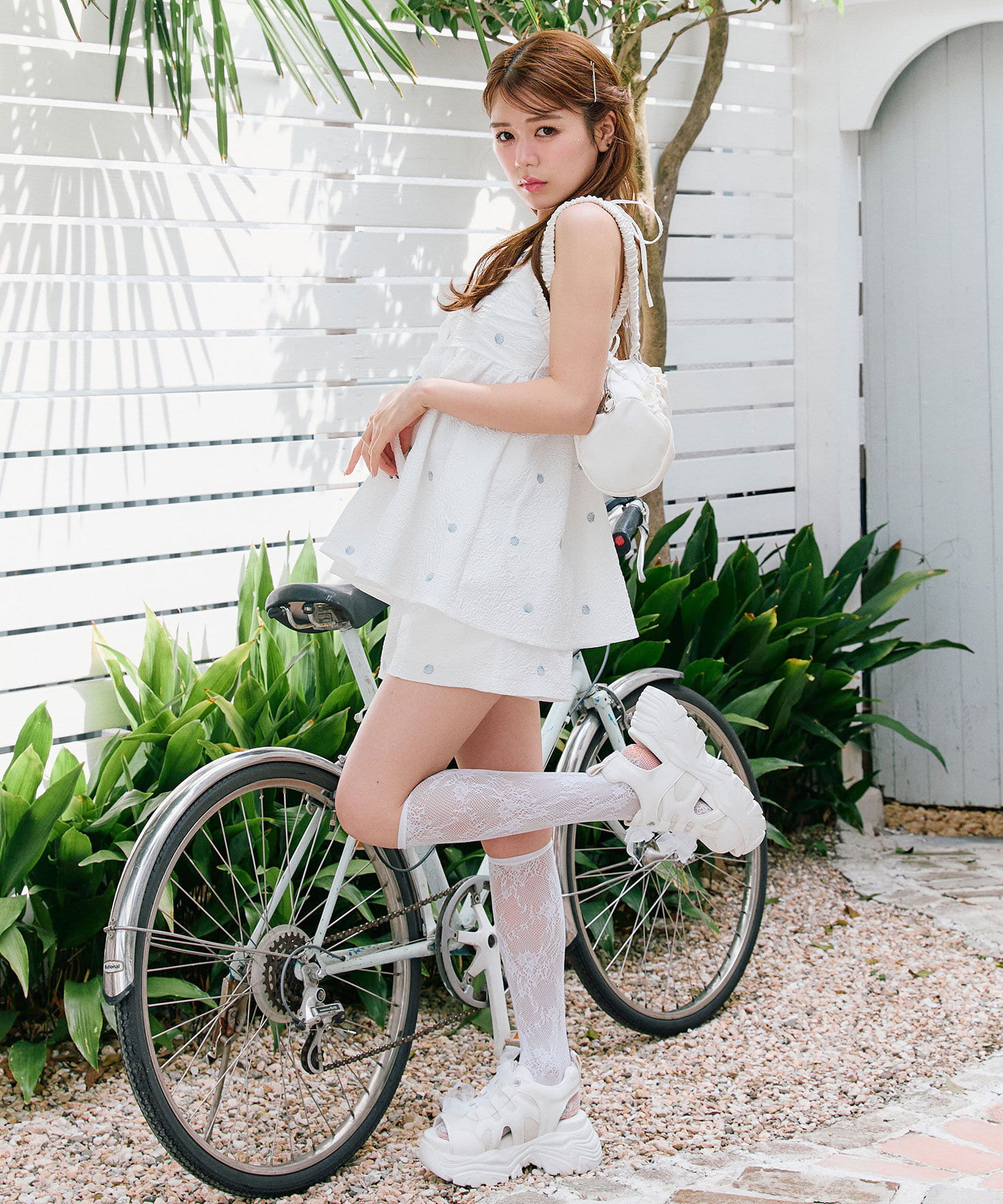 OLIVE des OLIVE(オリーブ デ オリーブ) 【shell Collection】シェル柄　キャミチュニック