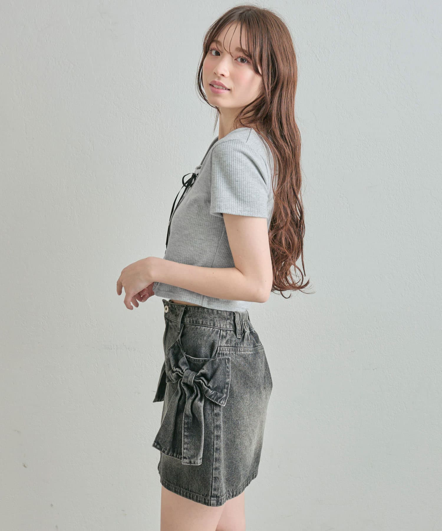 【THEAIRTOWN】リボン ホルダー レース レイヤード トップス Outfitter lab｜レースリボンレイヤードトップス | Rakuten