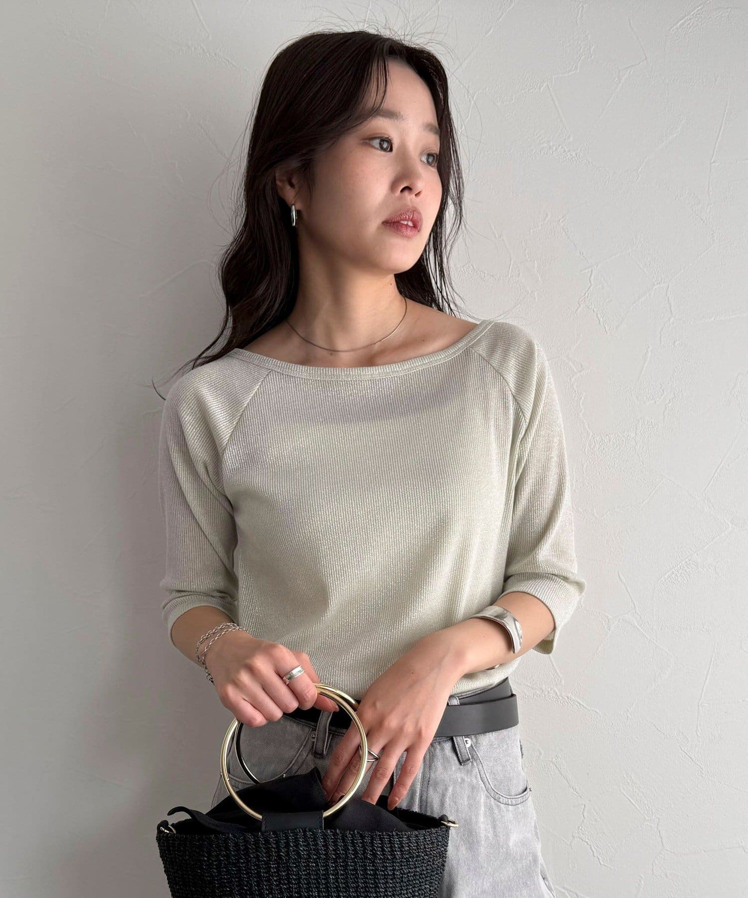ロンハーマン　AURALEE ボートネック T サイズ1 ダークネイビーラメ AURALEE for Ron Herman Limited Item News｜Ron Herman