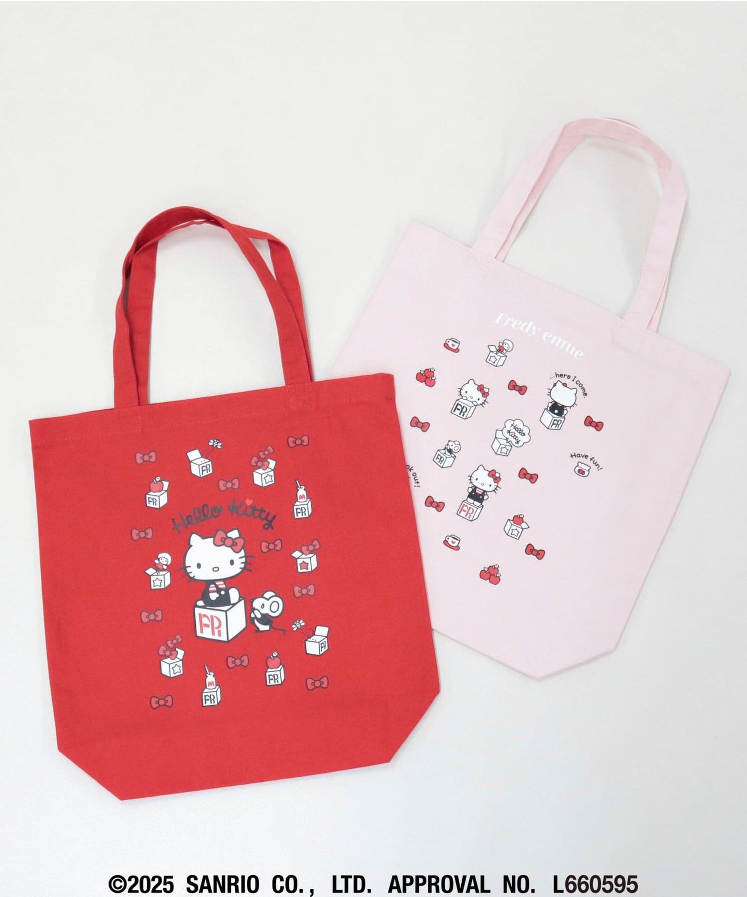 FREDY & GLOSTER(フレディ アンド グロスター) 【HELLO KITTY meet FREDY emue】ボックスプリントトート