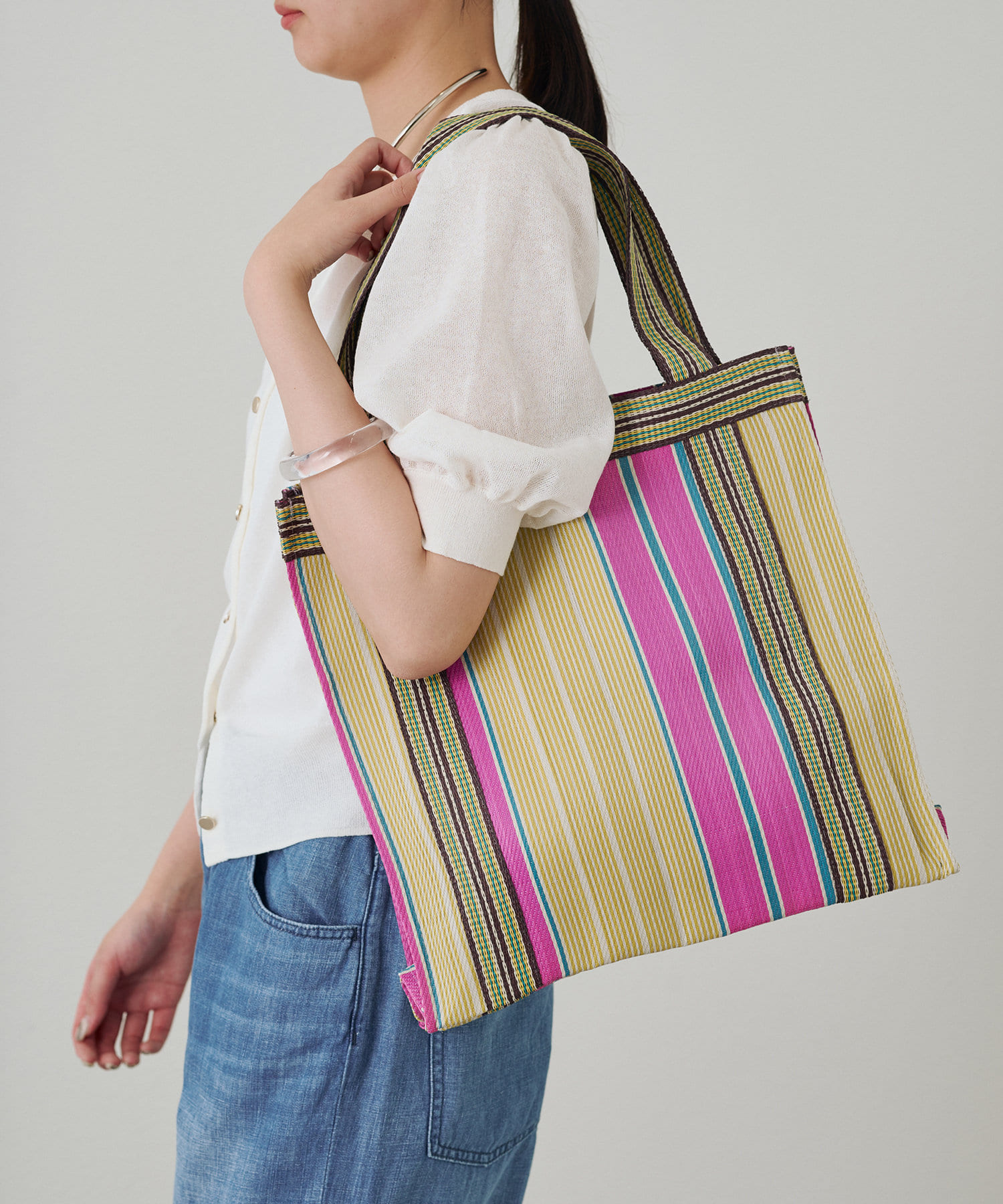 LOUNGEDRESS(ラウンジドレス) 【A&A Accessories】  INDIA ビニールストライプBAG