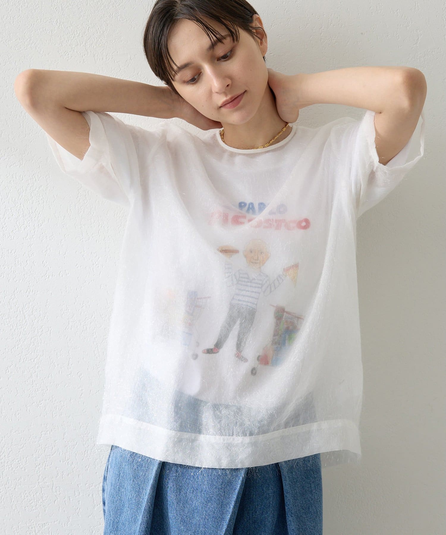 Whim Gazette(ウィム ガゼット) シアーフェザーTEE