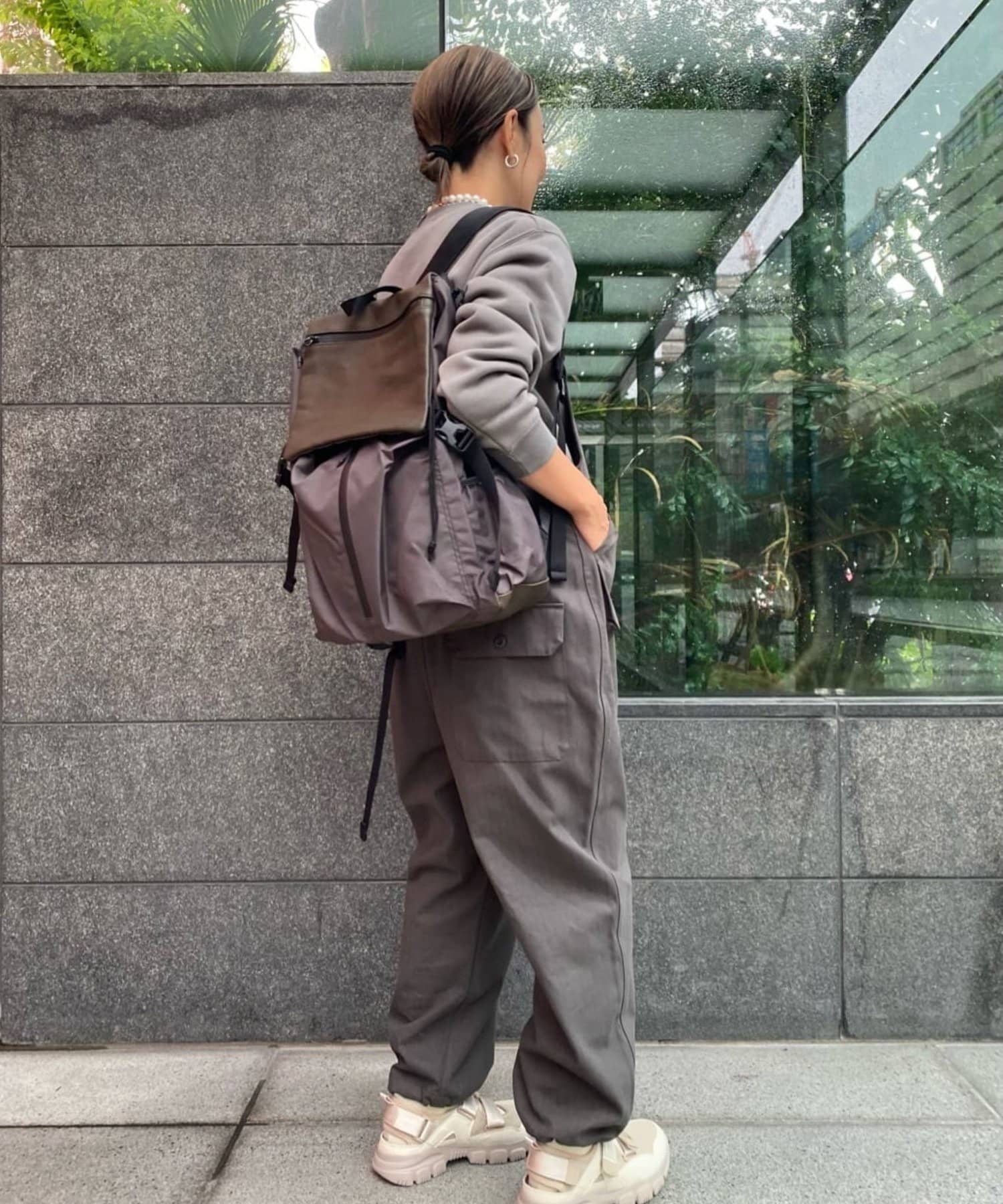 ear PAPILLONNER(イア パピヨネ) 【BURLAPOUTFITTER×ear】1、２泊の旅行/約16リットルの大容量/撥水/ユニセックス/レザーコンビライトリュック