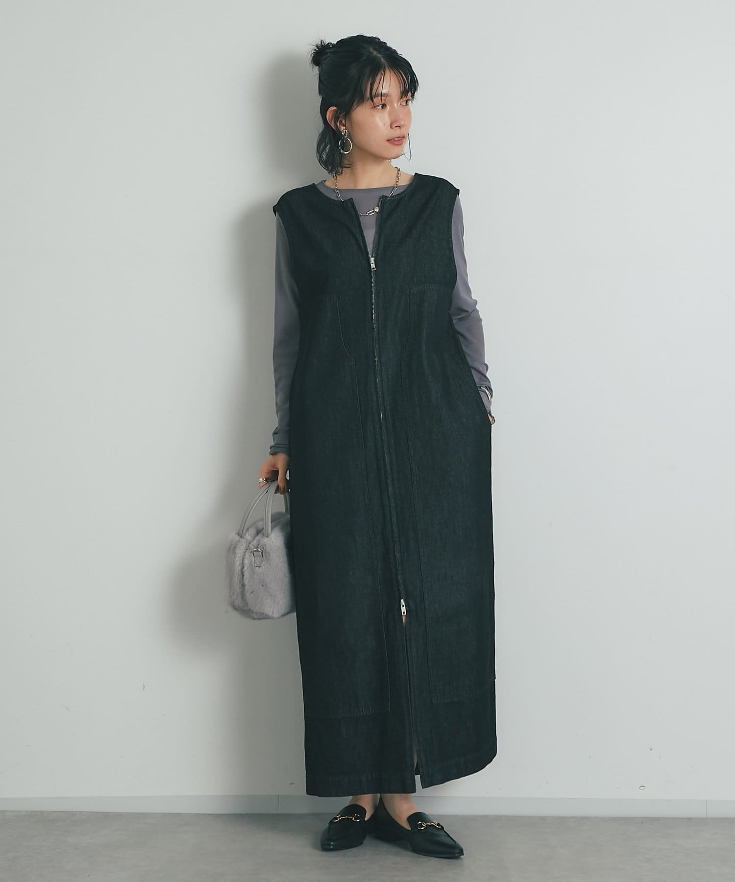 un dix cors(アンディコール) 《着回し万能◎》デニムロングジレ