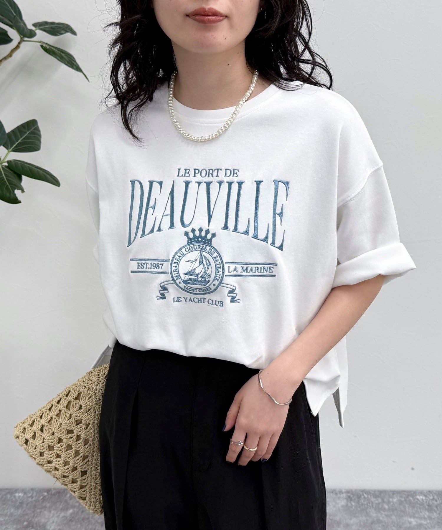 FREDY & GLOSTER(フレディ アンド グロスター) エンブレム刺繍ポンチTシャツプルオーバー