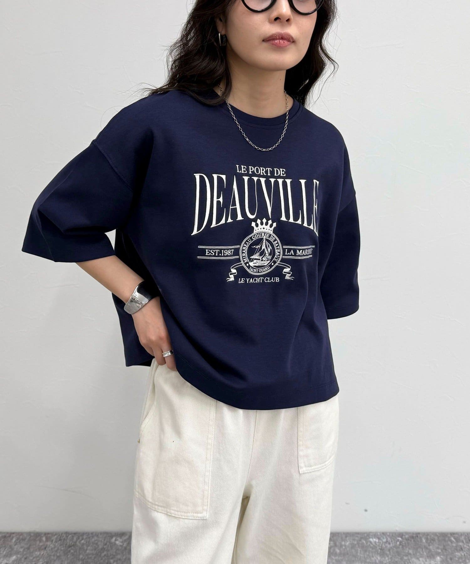 FREDY & GLOSTER(フレディ アンド グロスター) エンブレム刺繍ポンチTシャツプルオーバー