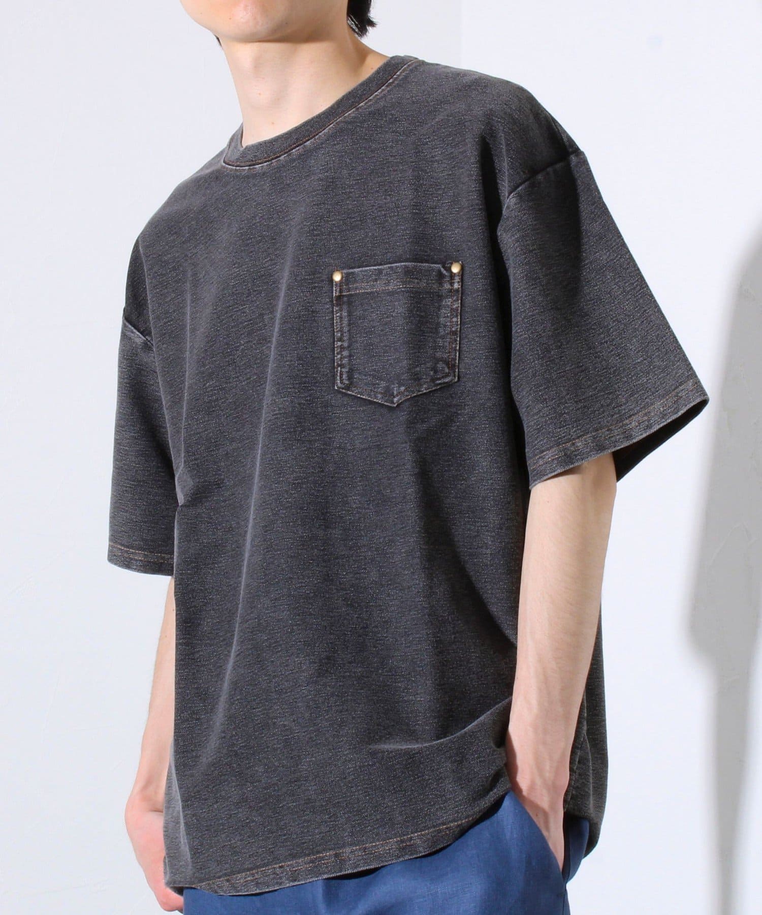 FREDY & GLOSTER(フレディ アンド グロスター) 【GLOSTER】カットデニムポケT デニムTシャツ ポケットTシャツ