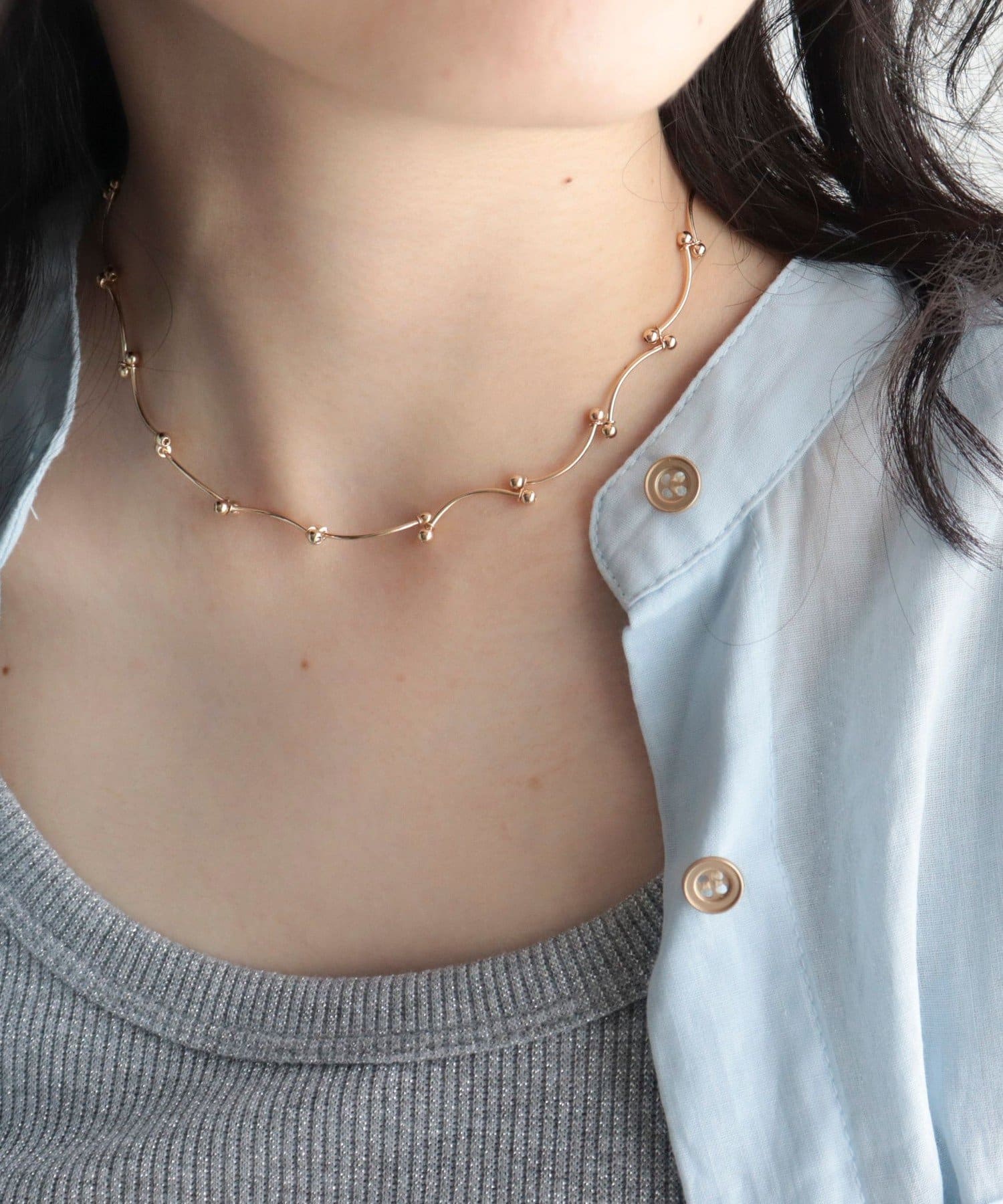 FREDY & GLOSTER(フレディ アンド グロスター) ツブツブカーブネックレス