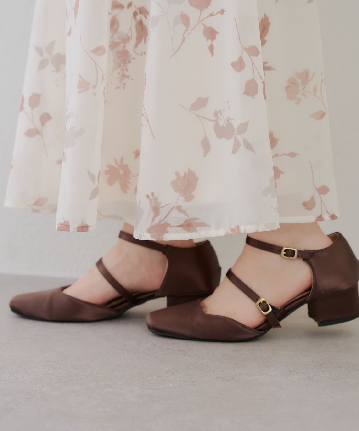 Remind me and forever(リマインドミーアンドフォーエバー) 【SETUP対応】ぼかし花柄マーメイドスカート