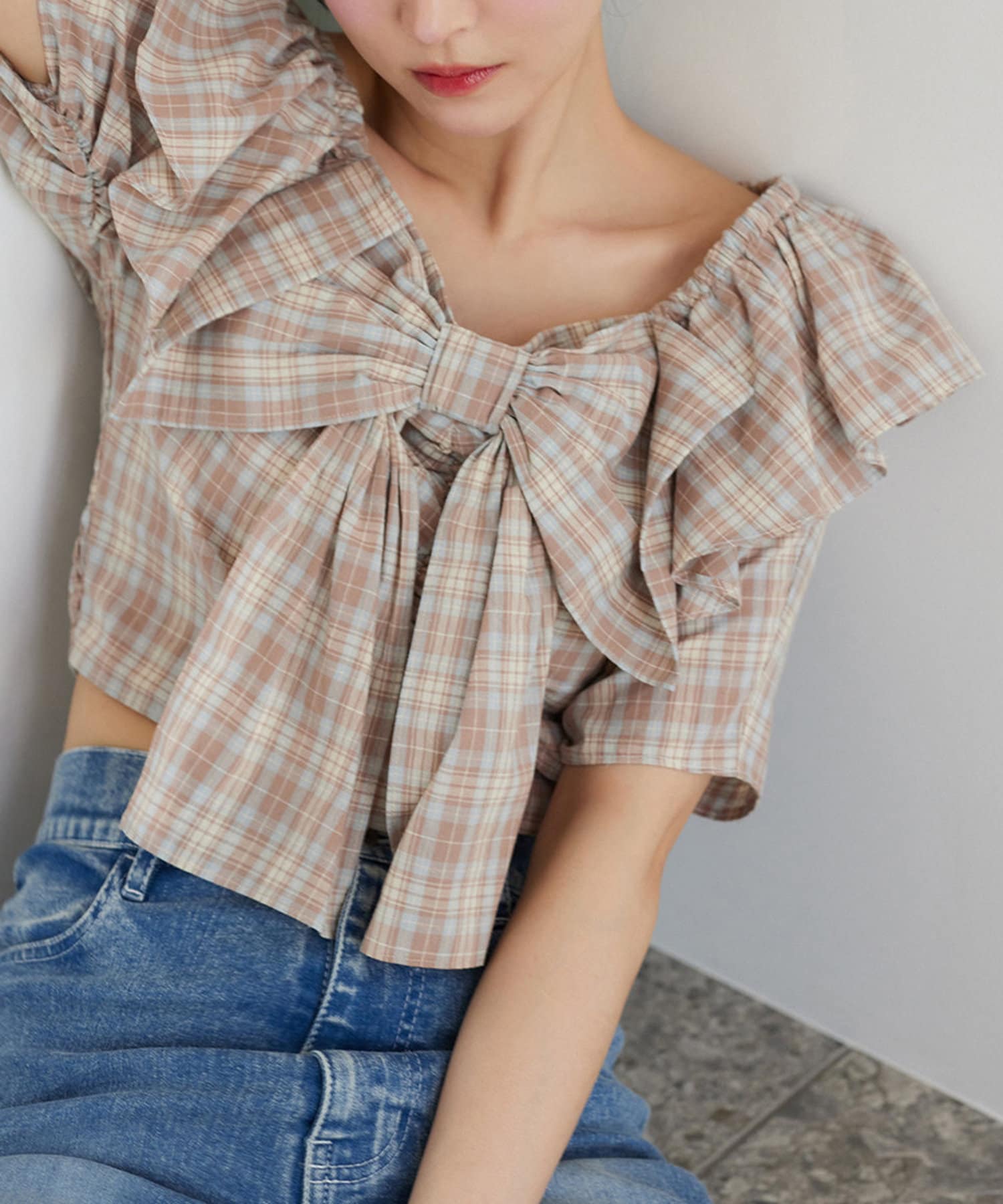 NICE CLAUP / OLIVE des OLIVE OUTLET(ナイスクラップ  / オリーブ デ オリーブ アウトレット) 【one after another】リボンビスチェ