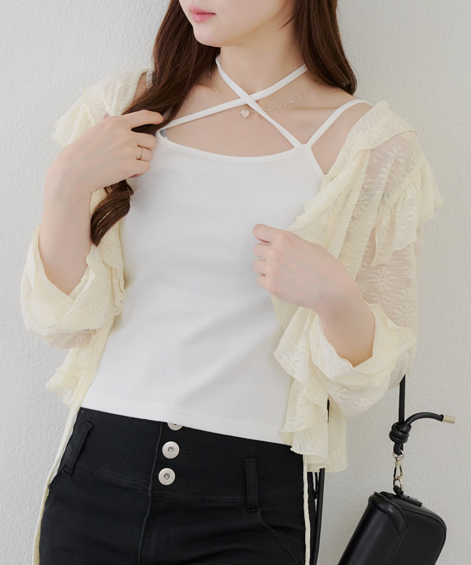 NICE CLAUP / OLIVE des OLIVE OUTLET(ナイスクラップ  / オリーブ デ オリーブ アウトレット) 【RMAF】【MARCHES】くるくるホルターキャミ