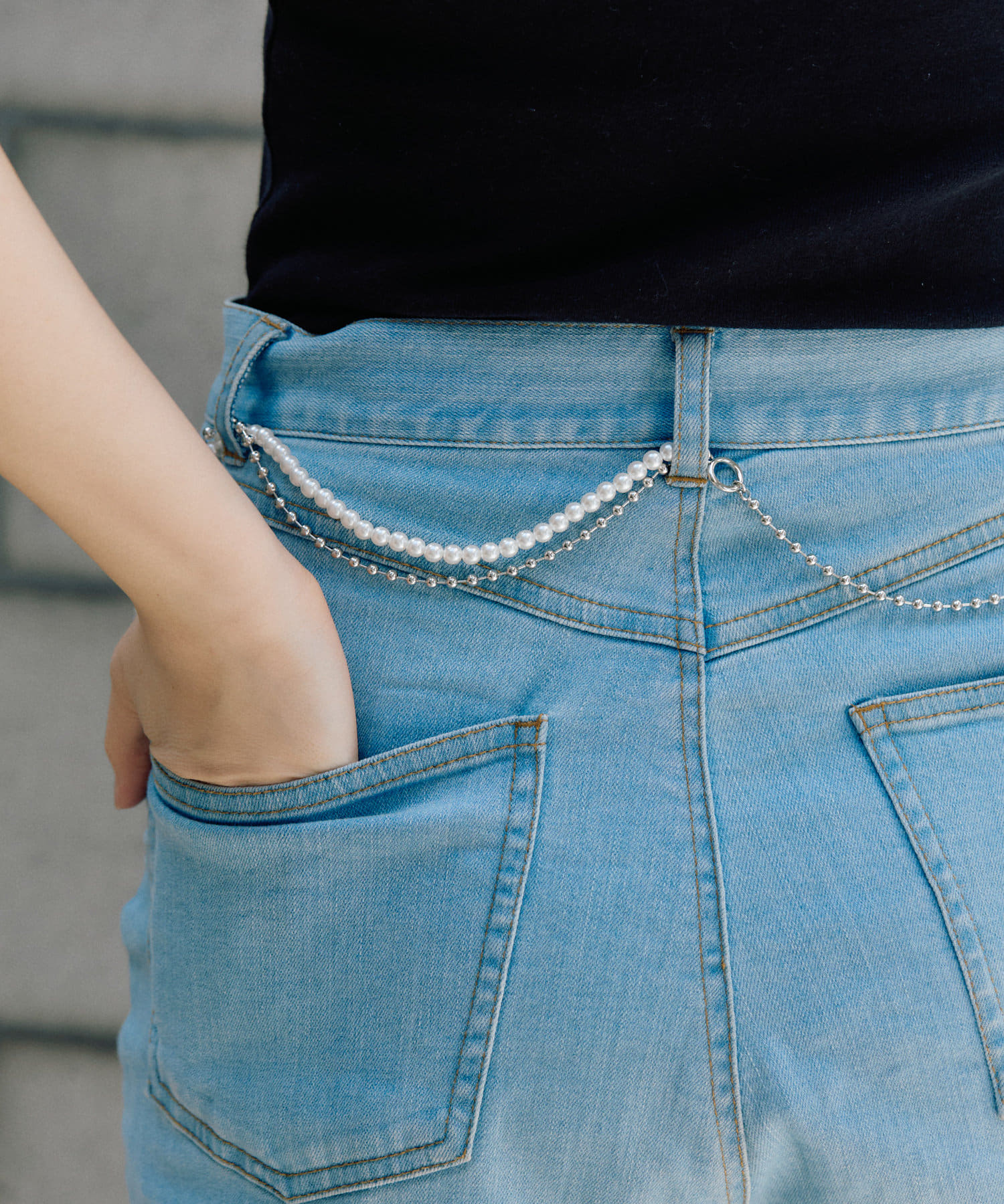 ear PAPILLONNER(イア パピヨネ) ボールチェーン×パールロングネックレス