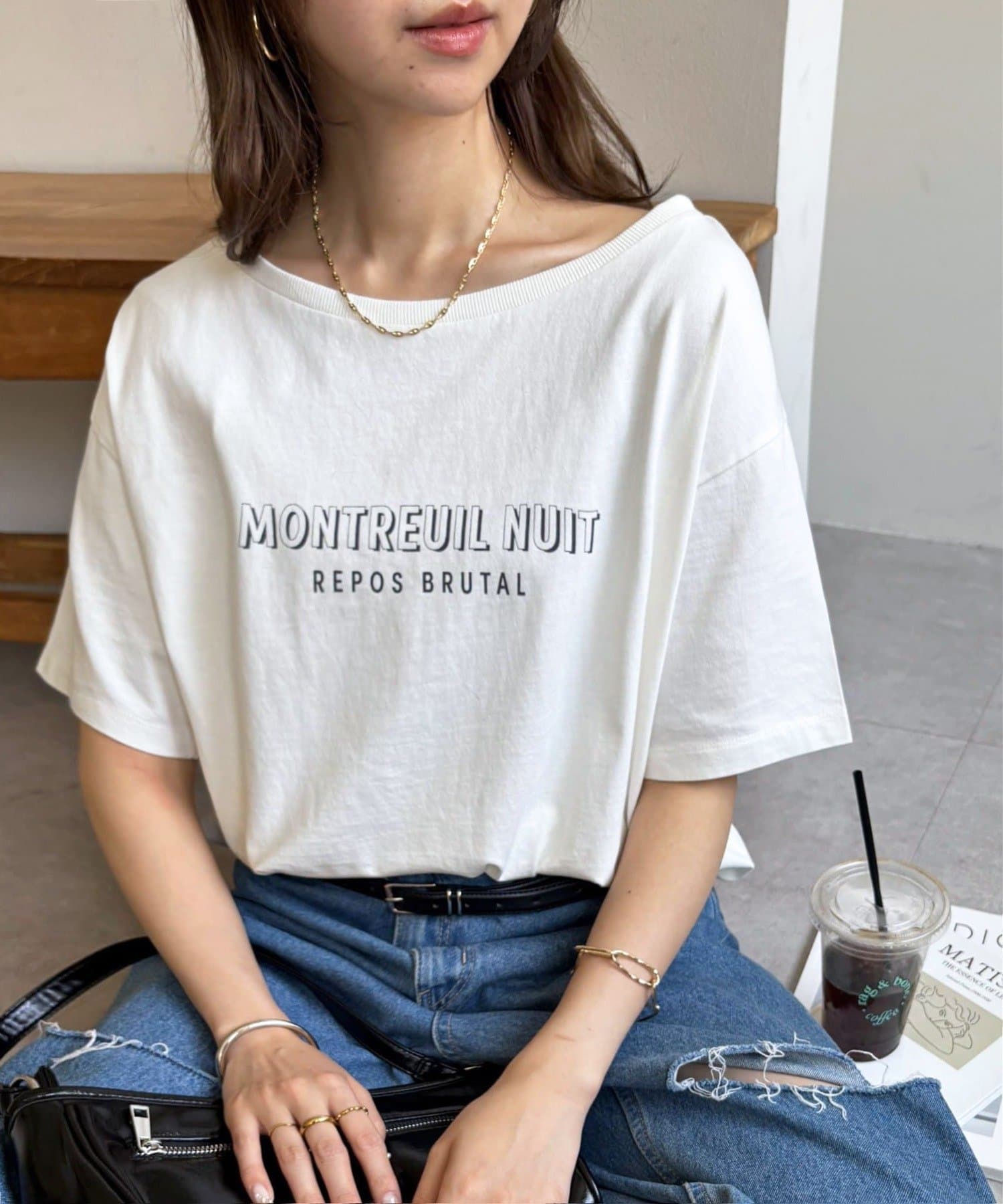 DISCOAT(ディスコート) ピグメントワンショルロゴTシャツ