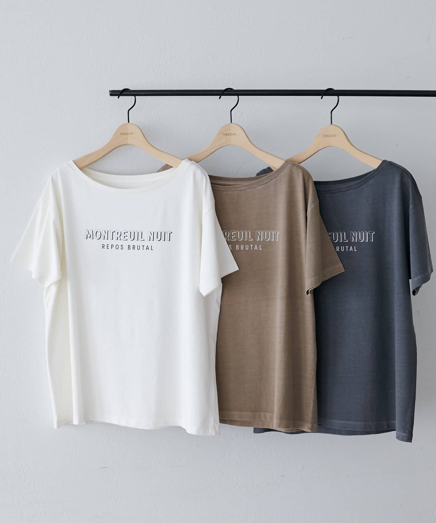 DISCOAT(ディスコート) ピグメントワンショルロゴTシャツ