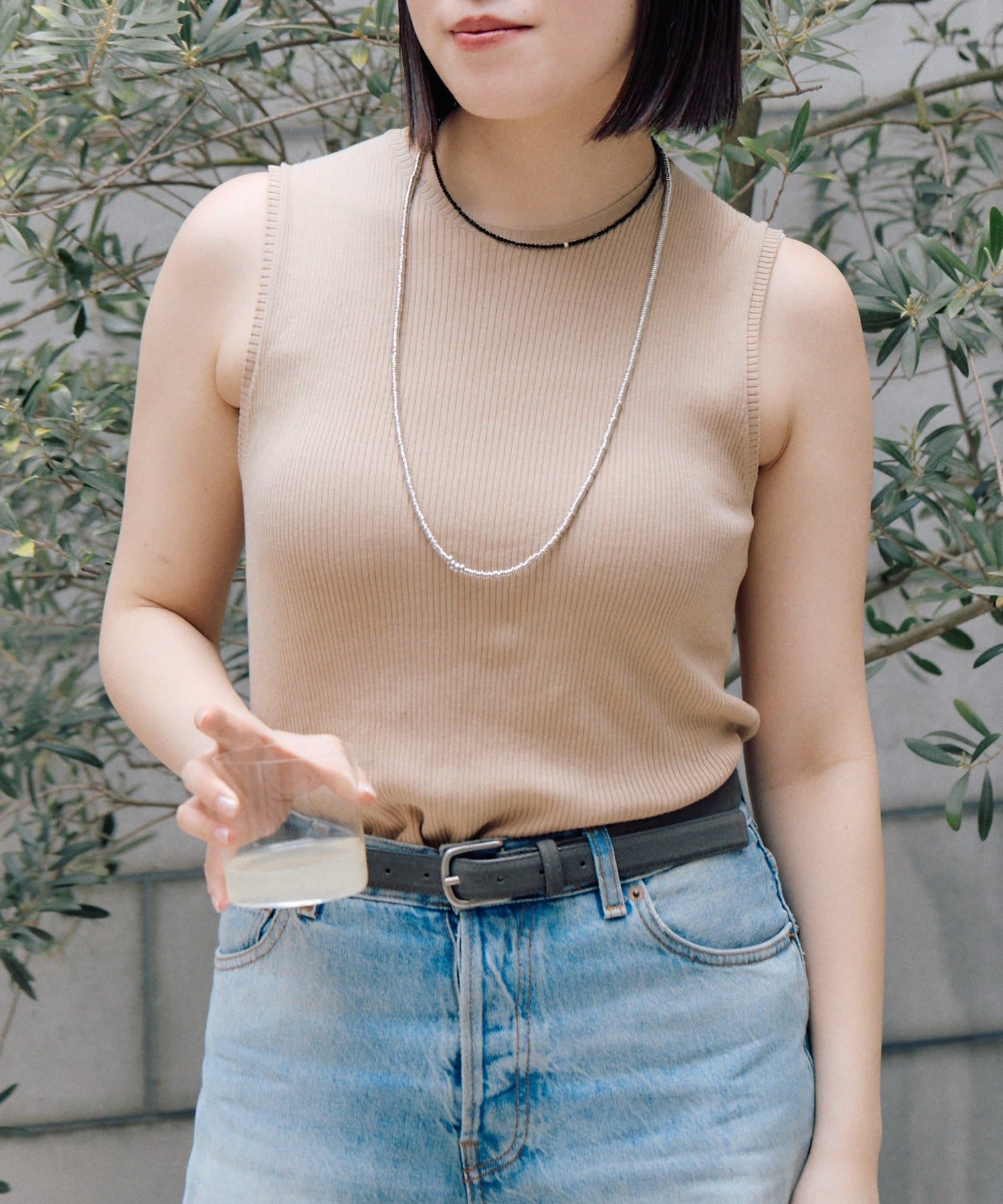 ear PAPILLONNER(イア パピヨネ) 《スターリングシルバー使用》粒ストーンネックレス