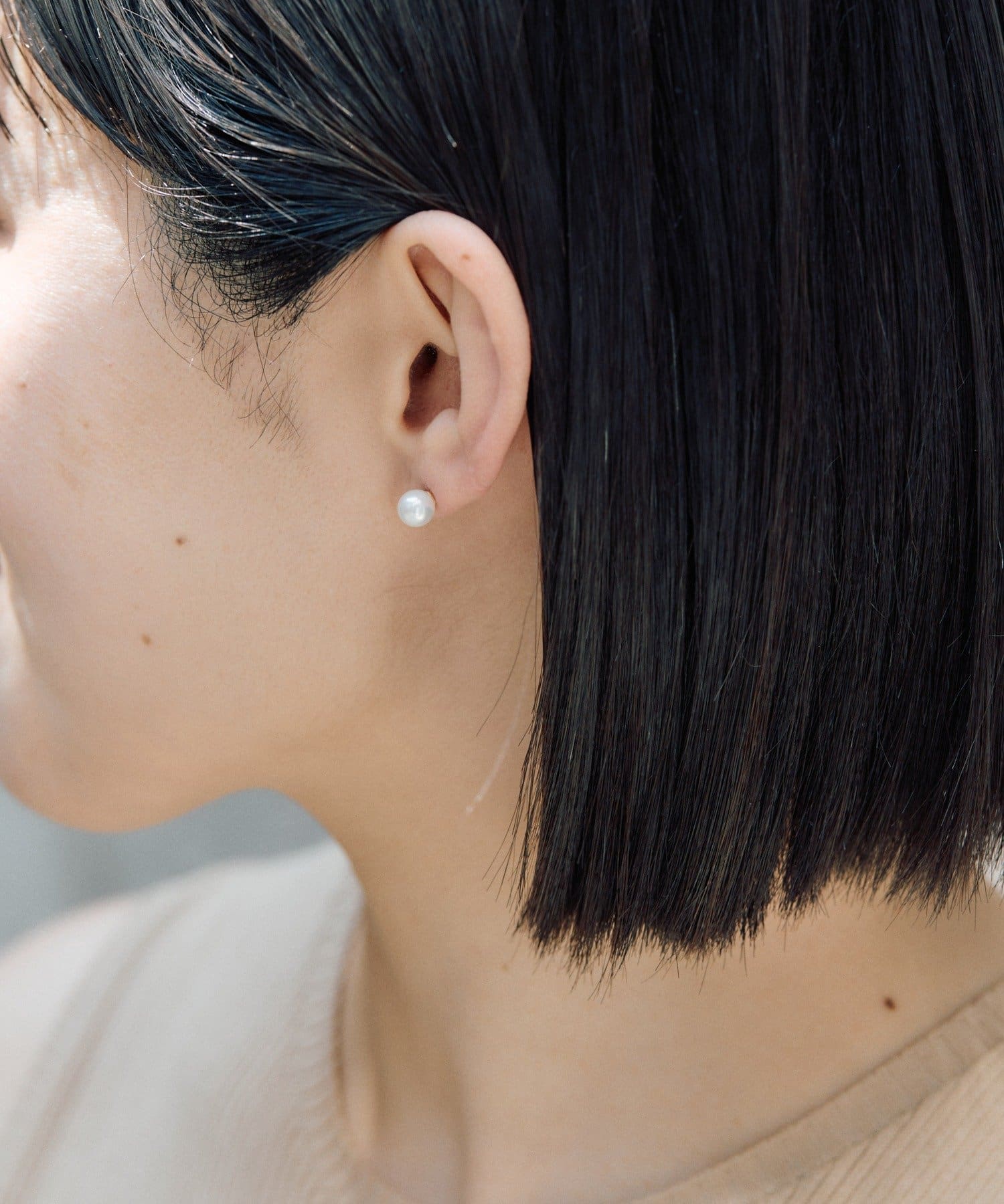 ear PAPILLONNER(イア パピヨネ) 《WEB限定/金属アレルギー対応/ステンレス》パール×スネークチェーンピアス