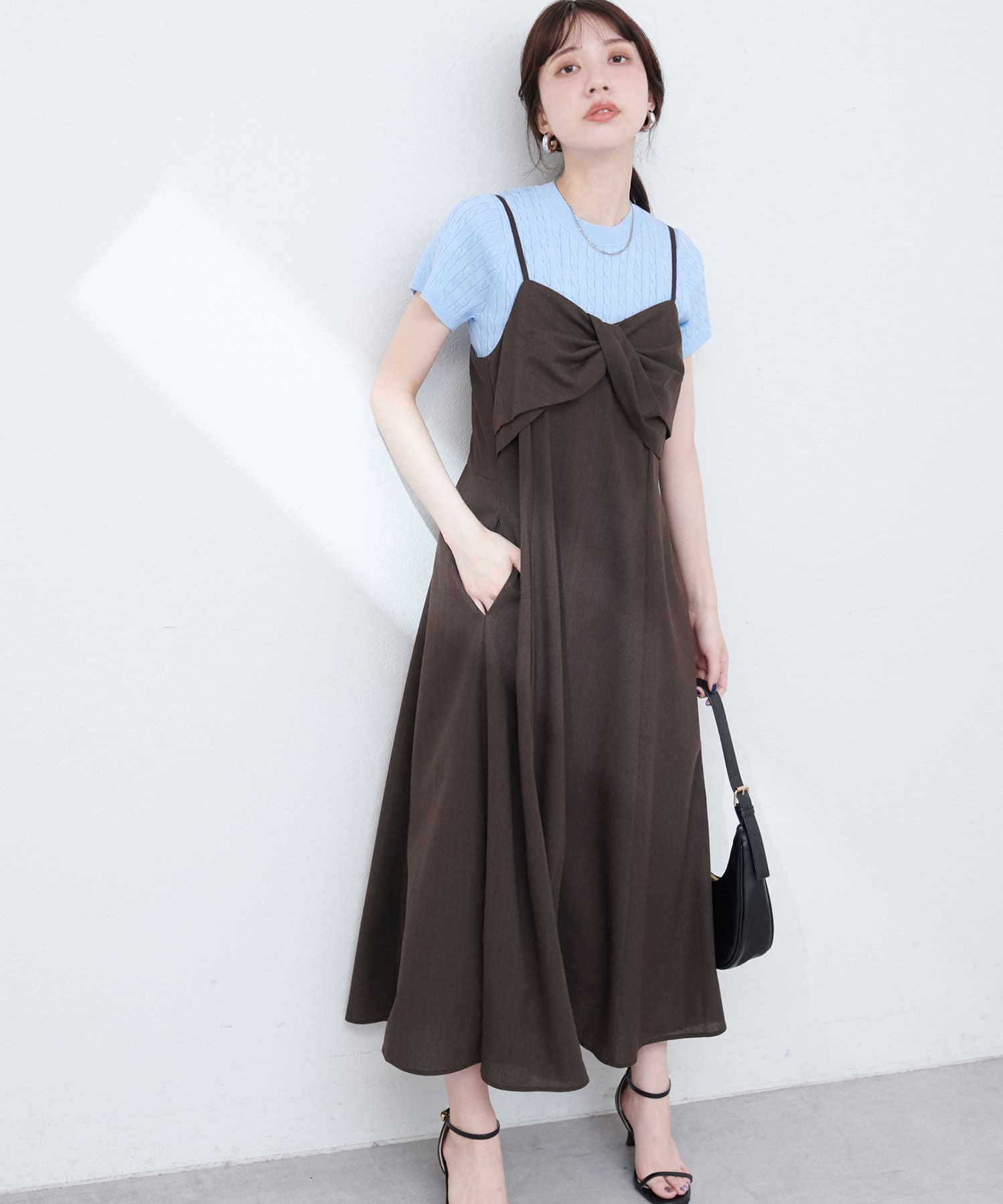 natural couture(ナチュラルクチュール) osonoリネン混ねじりキャミワンピース