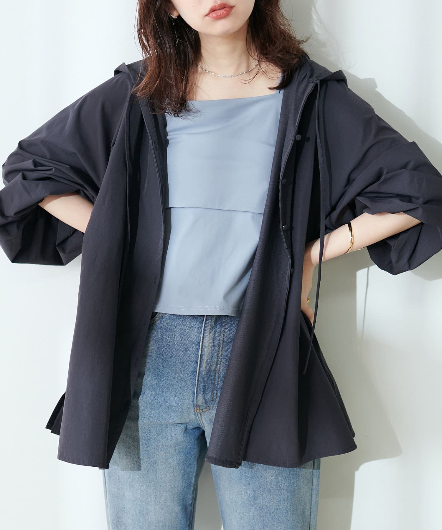 NICE CLAUP / OLIVE des OLIVE OUTLET(ナイスクラップ  / オリーブ デ オリーブ アウトレット) 【natural couture】＜ラッシュガード＞フード付きラッシュガード