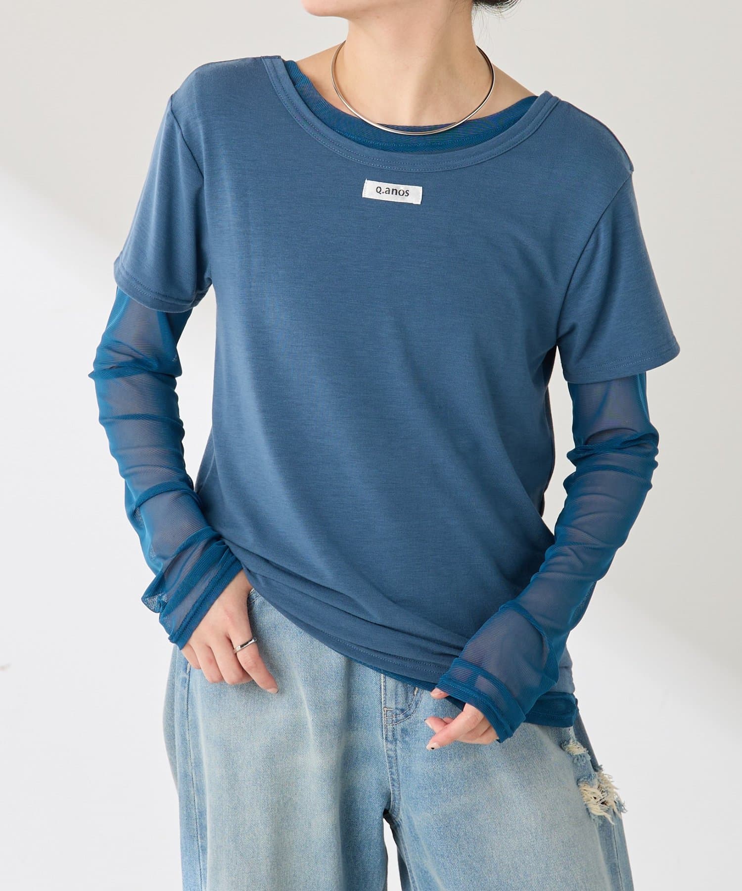 着回し抜群！Tシャツ×シアーロンTのセットアイテム【POINT】・セットで着るとカットソー同士のレイヤードがトレンド感のあるスタイリングが完成◎・チュールロンTとセットでのレイヤードはもちろん、それぞ