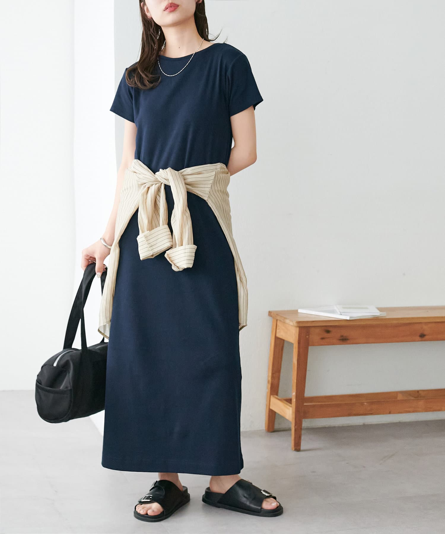 DISCOAT(ディスコート) 【WEB限定】バックスリットロングワンピース