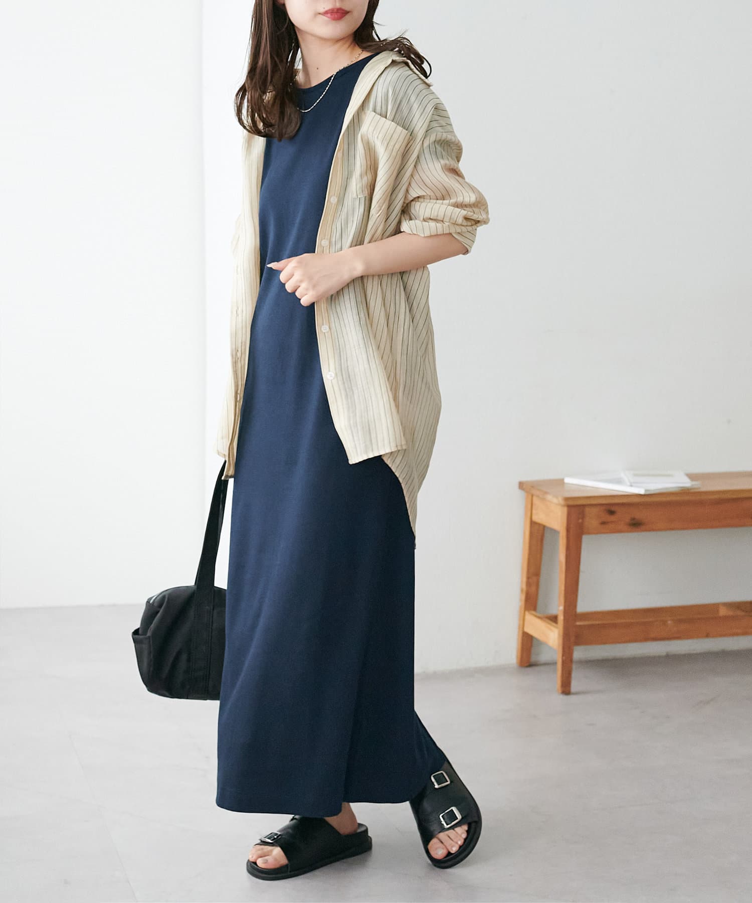 DISCOAT(ディスコート) 【WEB限定】バックスリットロングワンピース