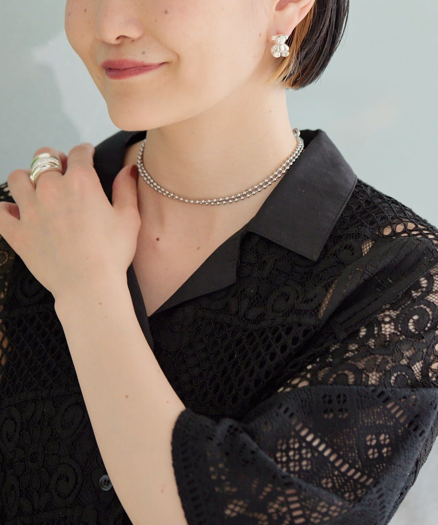 ear PAPILLONNER(イア パピヨネ) 《WEB＆一部店舗限定/スターリングシルバー使用》》おすわりくまさんピアス