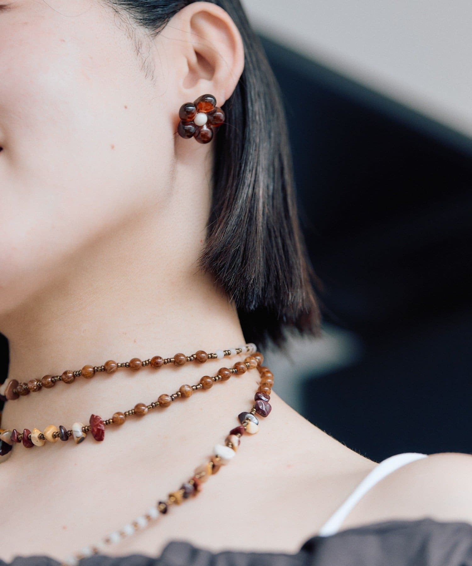 ear PAPILLONNER(イア パピヨネ) カラー樹脂フラワーピアス