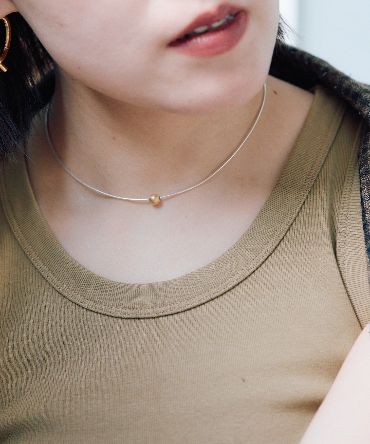 ear PAPILLONNER(イア パピヨネ) 《スターリングシルバー使用》ひと粒チョーカーネックレス