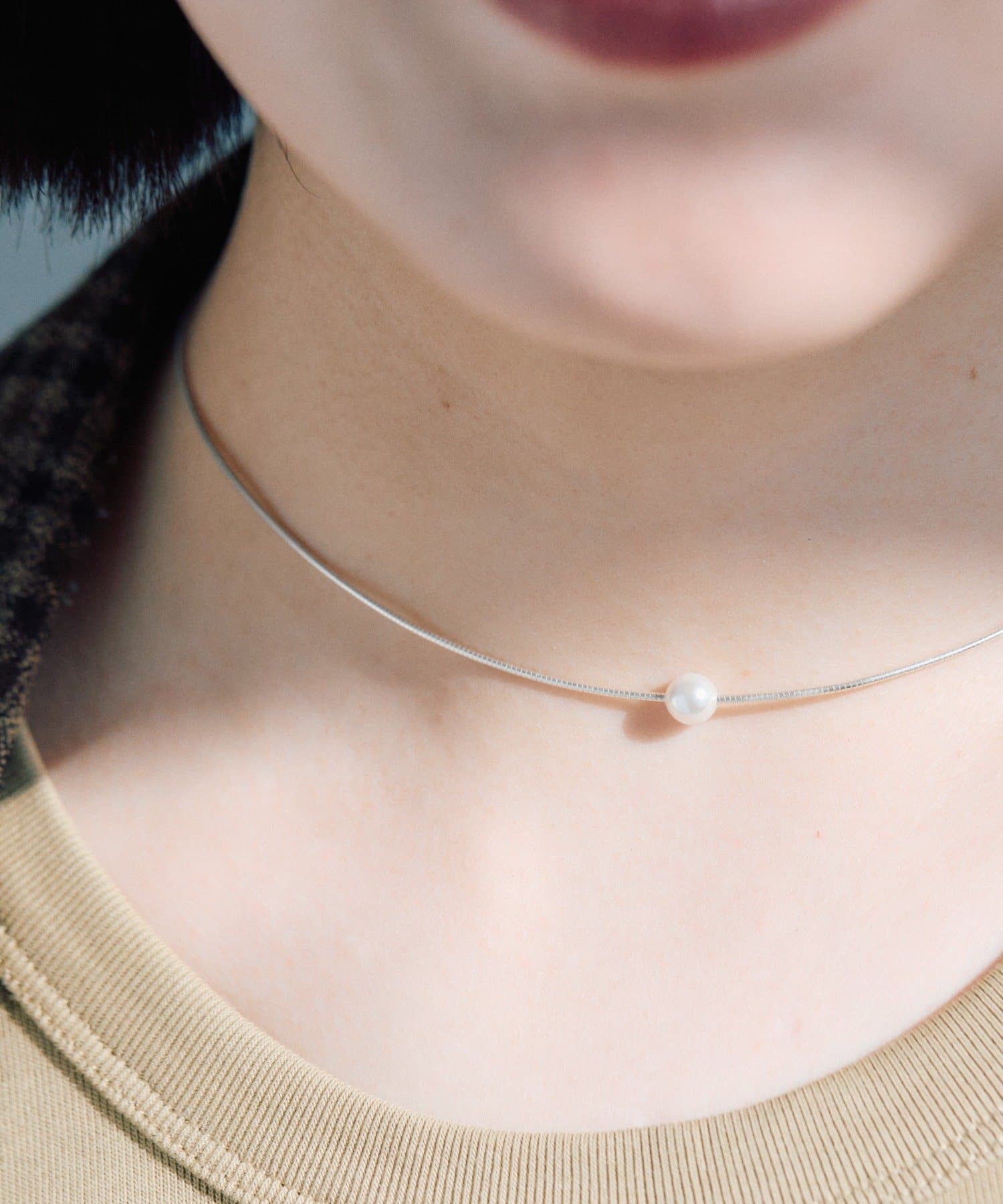 ear PAPILLONNER(イア パピヨネ) 《スターリングシルバー使用》ひと粒チョーカーネックレス