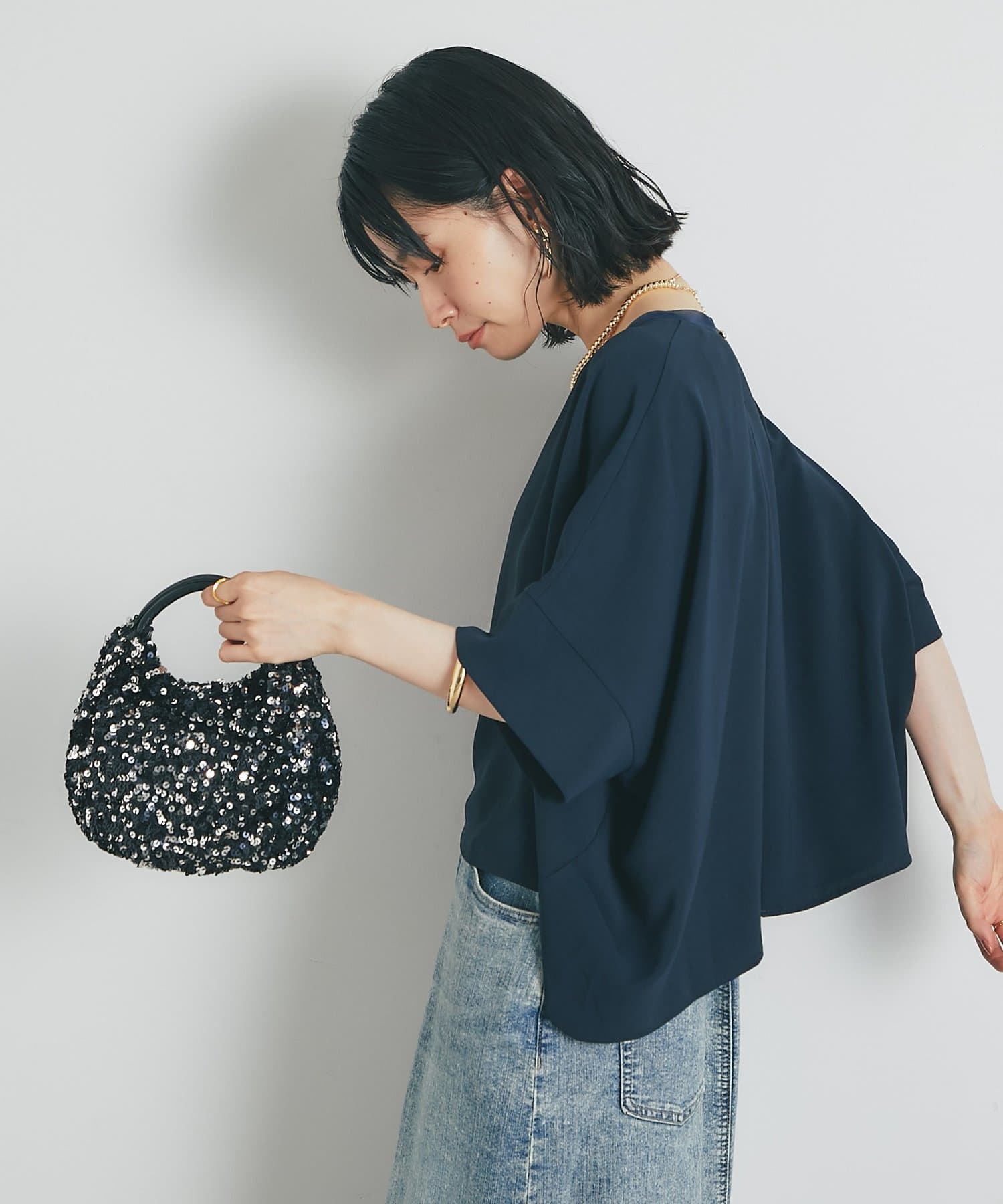 un dix cors(アンディコール) スパンコールフックラマルテ2WAYバッグ