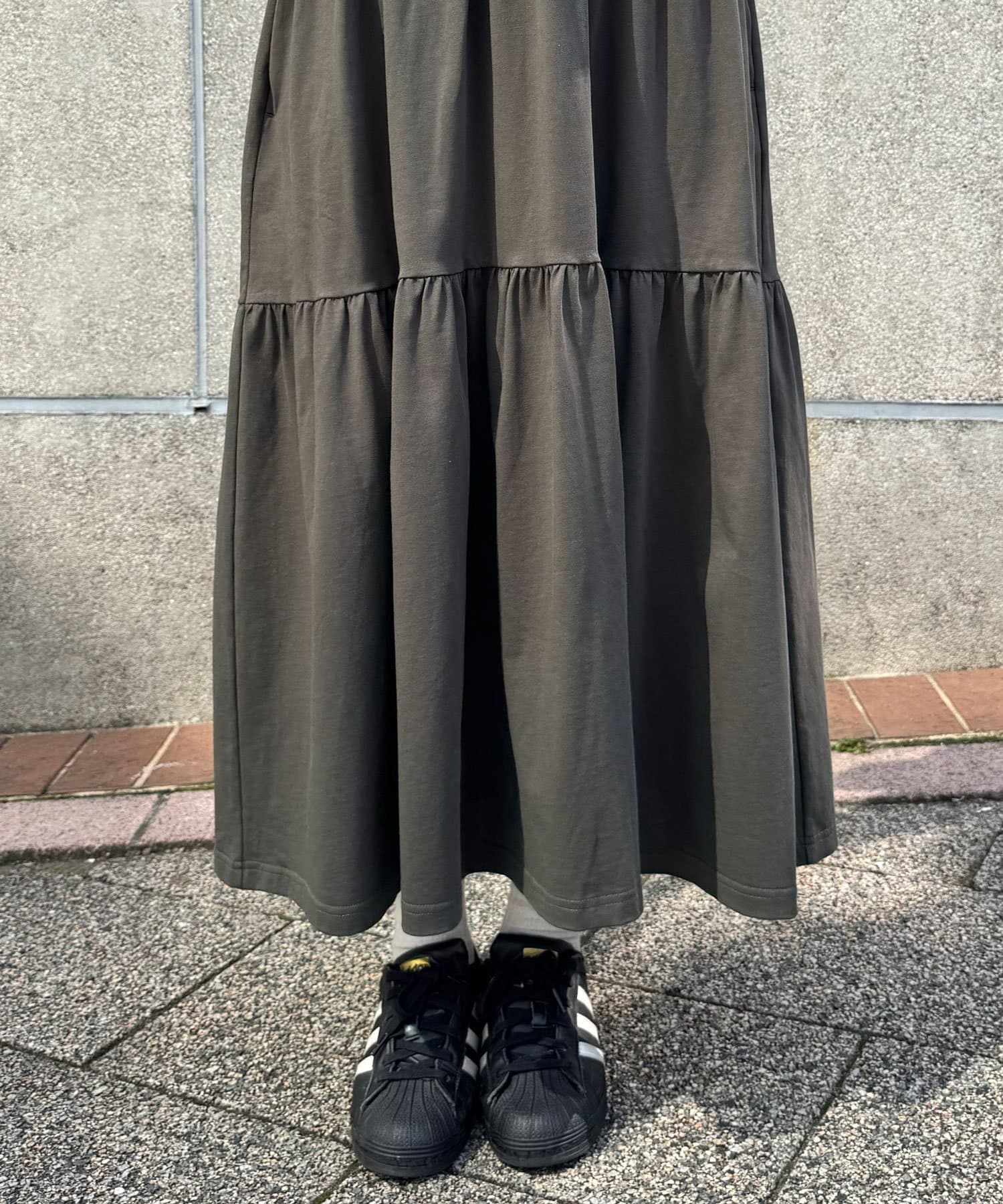 CIAOPANIC(チャオパニック) カットロゴギャザーロングワンピース