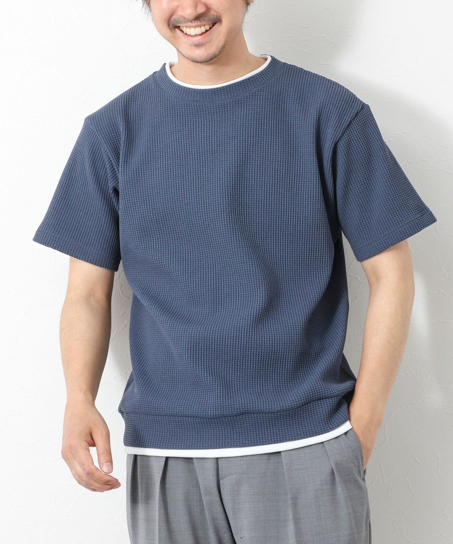 NOLLEY'S(ノーリーズ) 【IRM】《吸水速乾/UVカット》ワッフルフェイクレイヤードTee