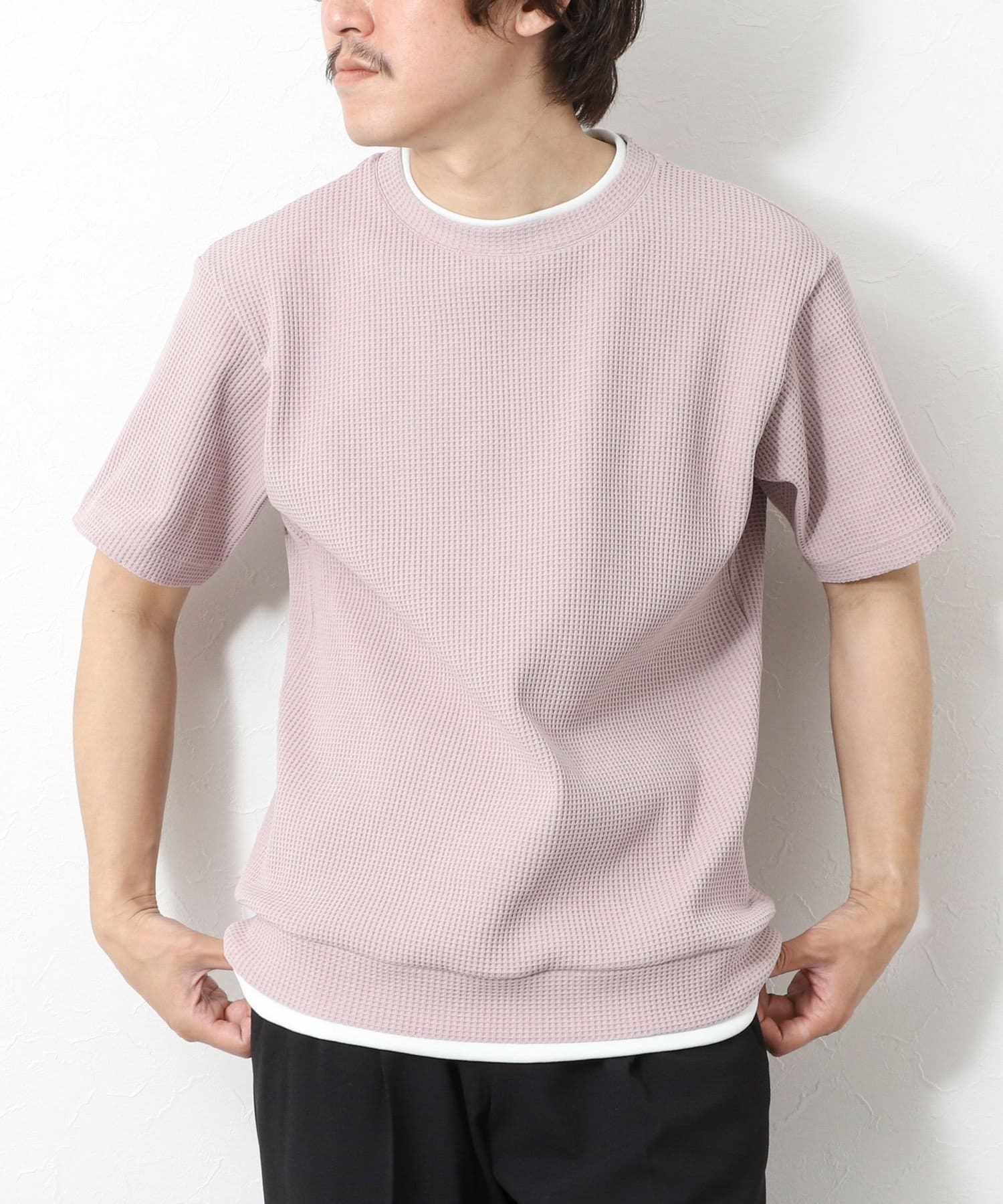 NOLLEY'S(ノーリーズ) 【IRM】《吸水速乾/UVカット》ワッフルフェイクレイヤードTee