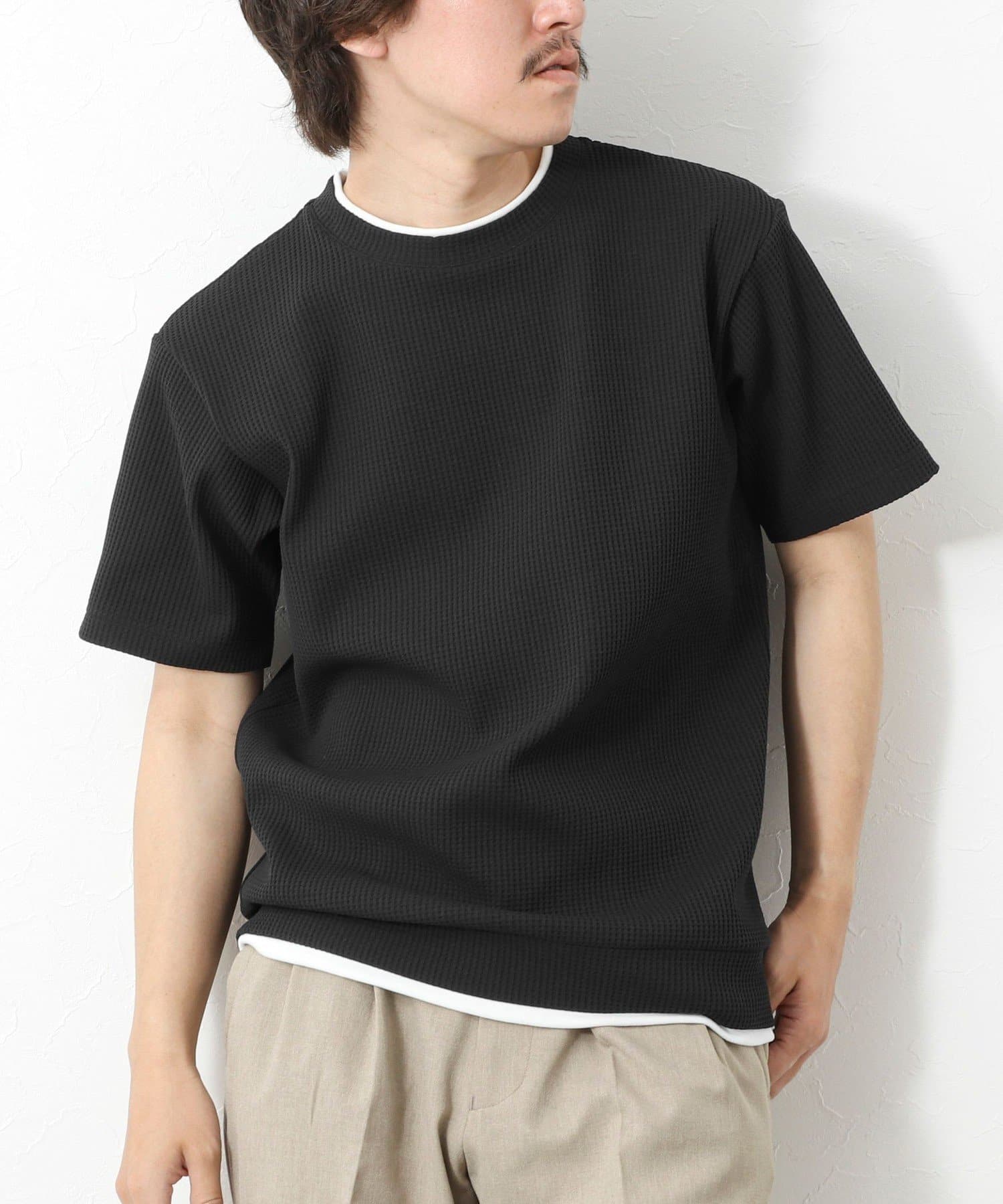 NOLLEY'S(ノーリーズ) 【IRM】《吸水速乾/UVカット》ワッフルフェイクレイヤードTee