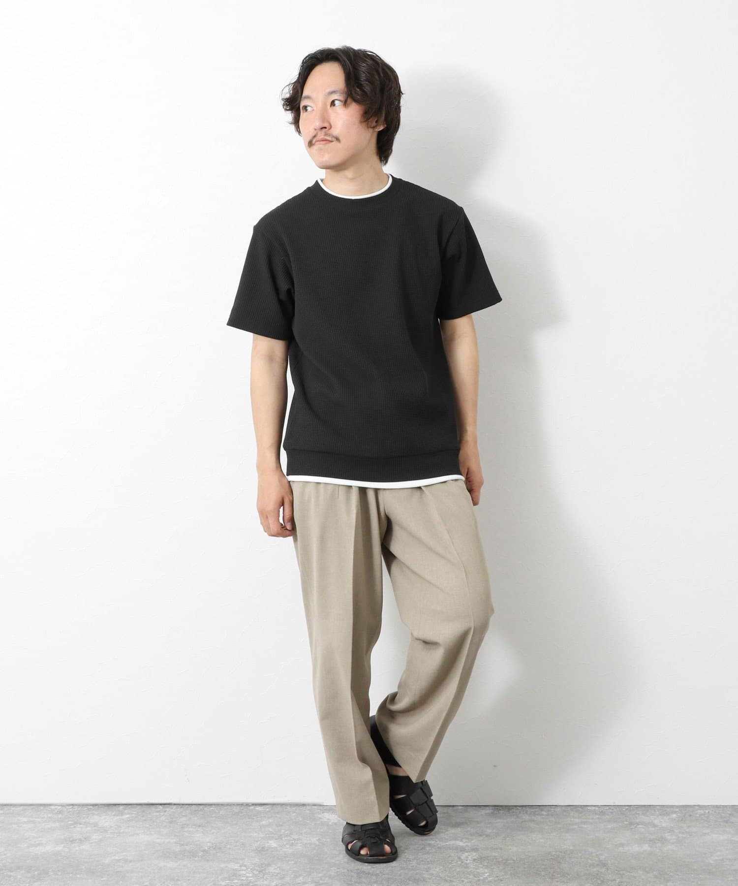 NOLLEY'S(ノーリーズ) 【IRM】《吸水速乾/UVカット》ワッフルフェイクレイヤードTee