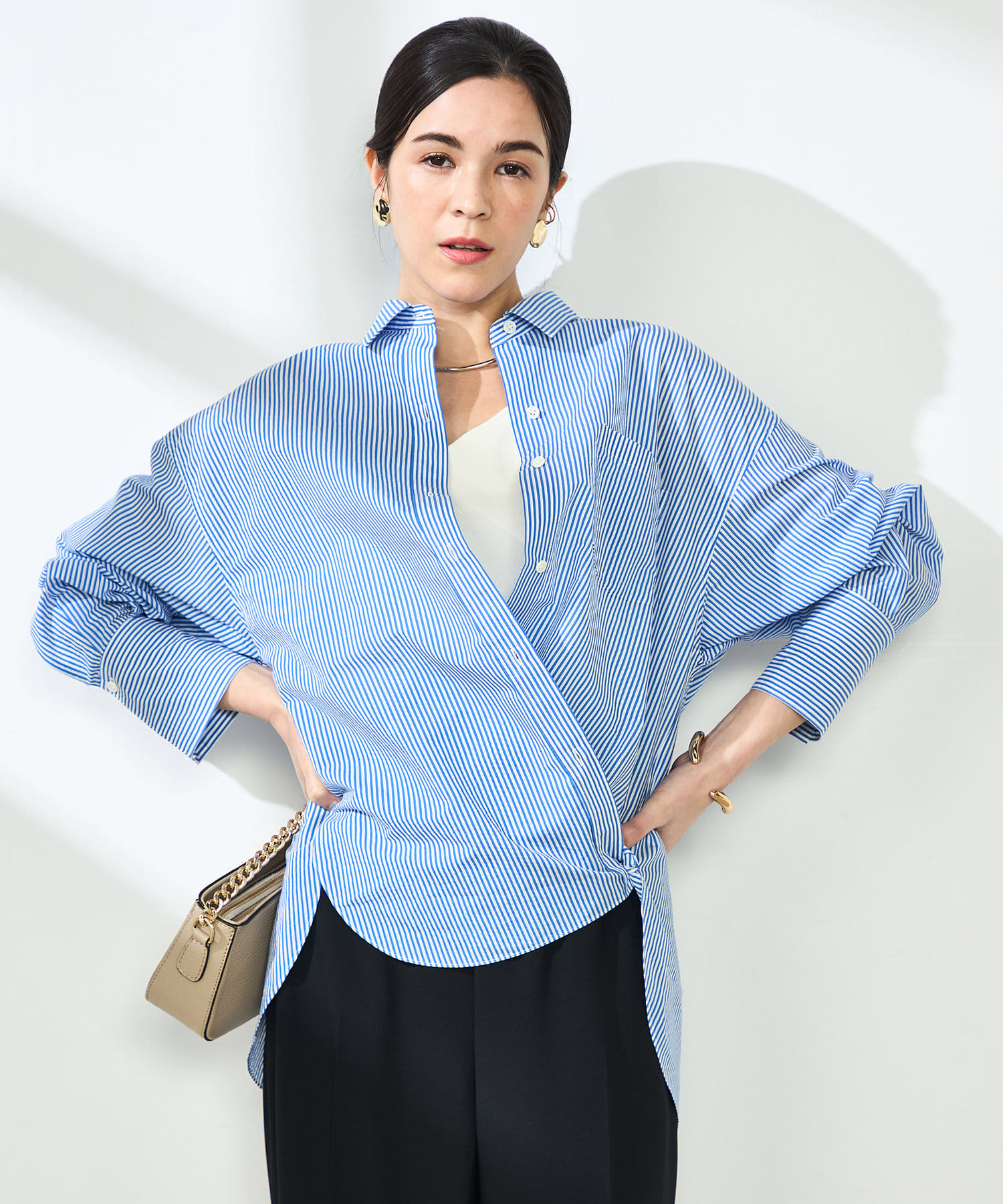23100円タグ付きLoungedress ブラック ストライプカーディガン
