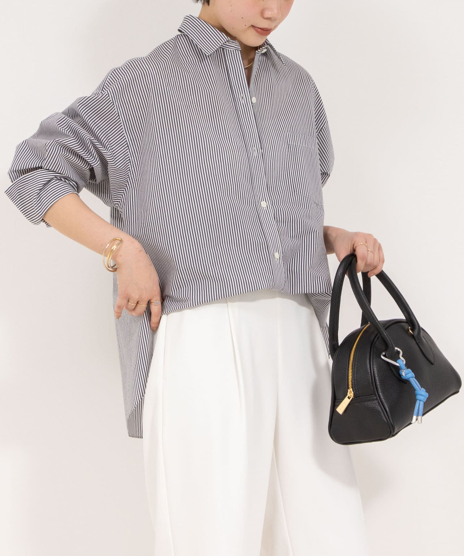 NOLLEY'S(ノーリーズ) 3WAYエアリーストライプシャツ