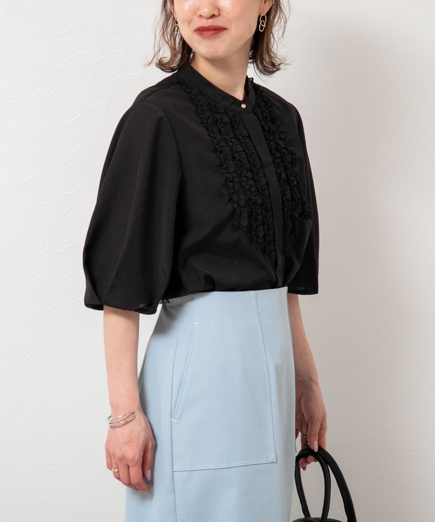 NOLLEY'S(ノーリーズ) 前フリルブラウス